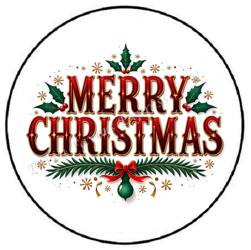 MERRY CHRISTMAS ENVELOPE SEALS LABELS STICKERS PARTY FAVORS