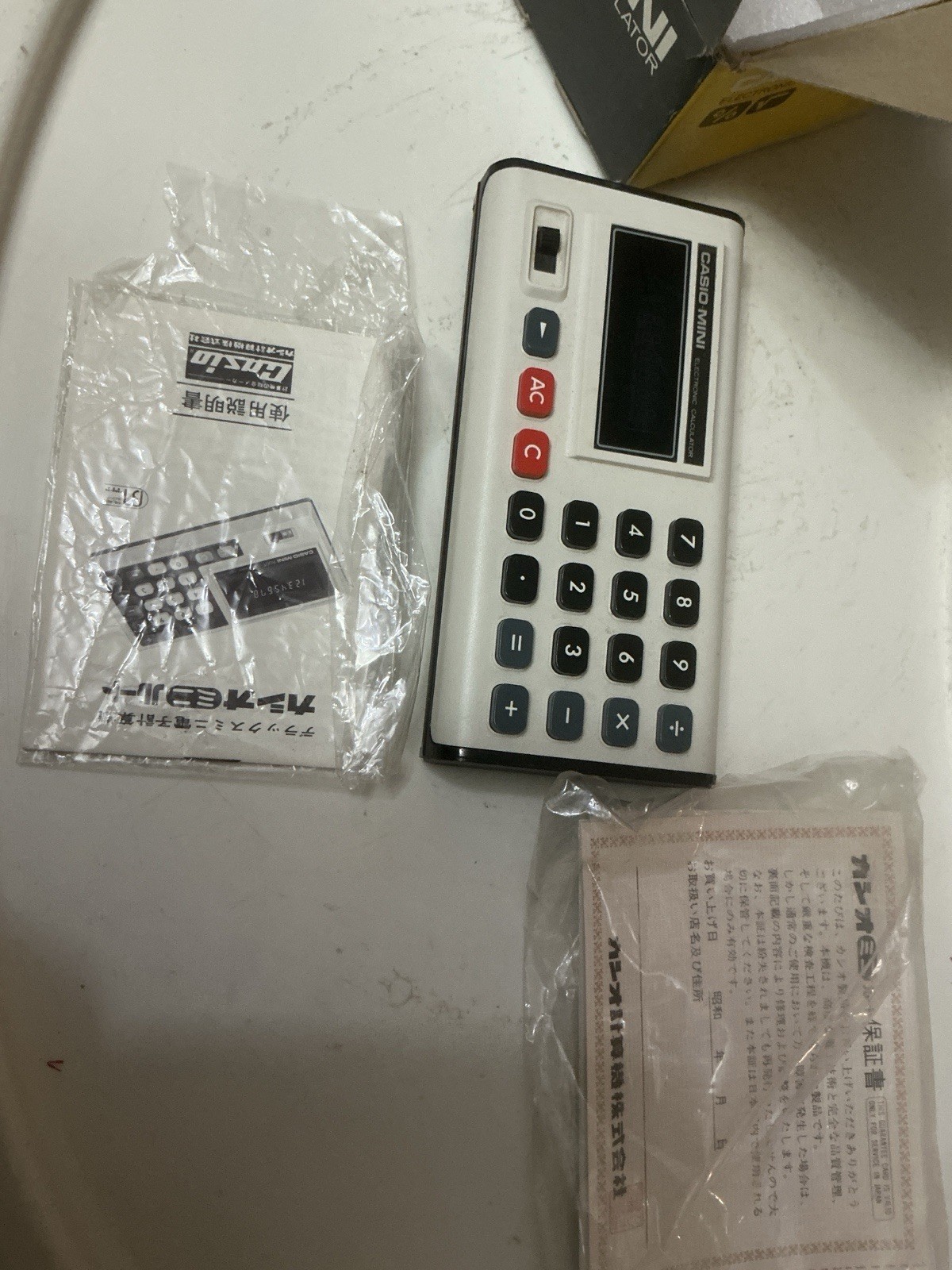 Vintage 1974 Casio Mini CM-605 Electronic Calculator Original Box Tested Working