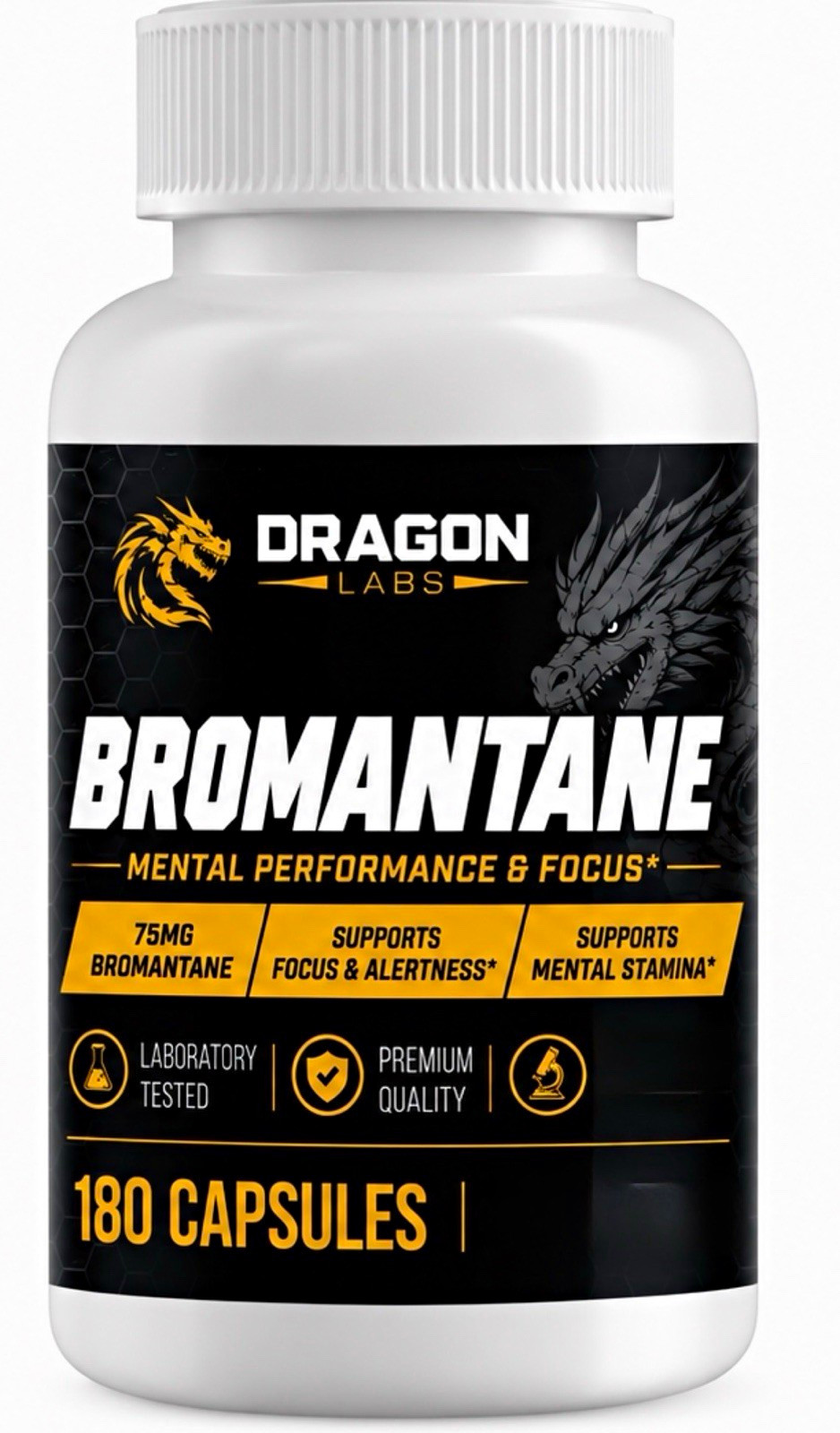 Dragon Labs Bromantane 75mg 180 Capsules Laboratory Tested Support Mental Focus Dragon Labs Bromantane 75mg 180 Capsules Laboratory Tested Support Mental Focus