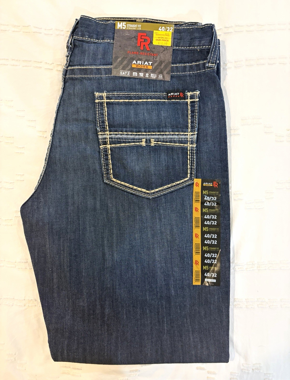 Ariat Men’s FR Flame Resistant Blue Denim Straight Fit Jeans Medium Wash Ariat Men’s FR Flame Resistant Blue Denim Straight Fit Jeans Medium Wash