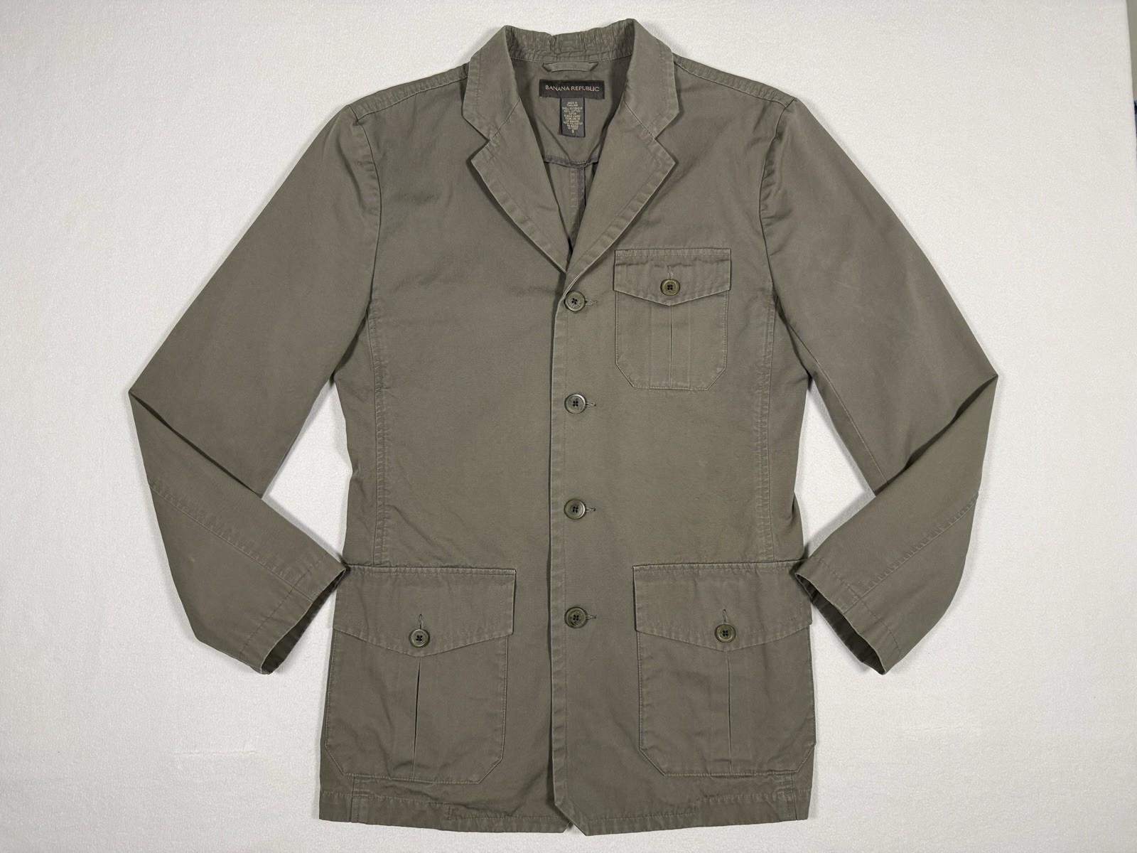 Banana Republic Men’s Gray Safari Style Field Jacket - Small Banana Republic Men’s Gray Safari Style Field Jacket - Small