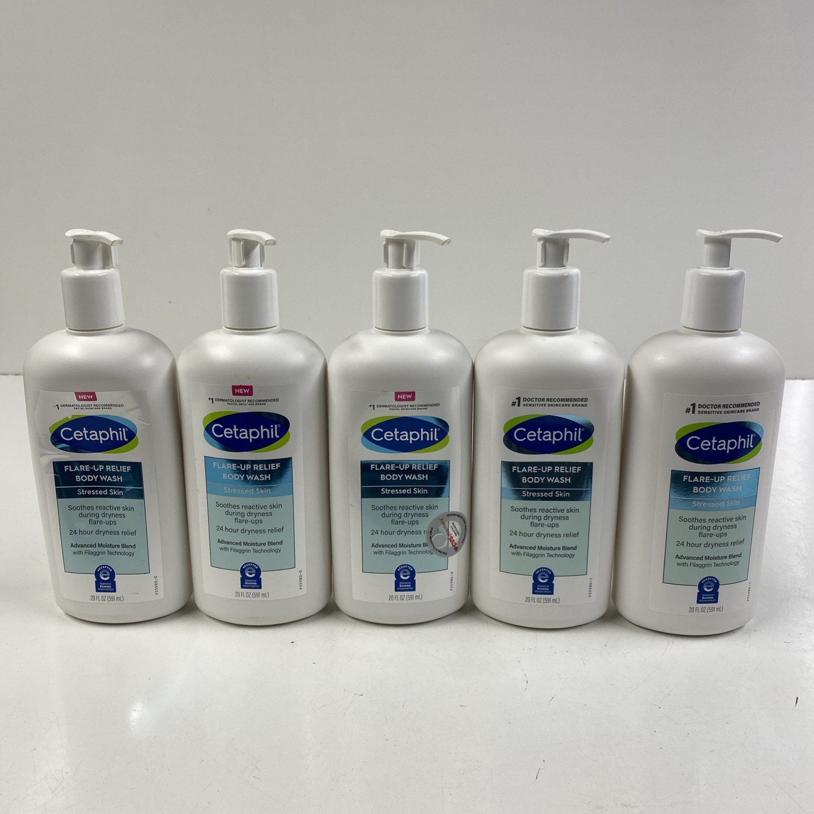 LOT x5 CETAPHIL Flare Up Relief Body Wash 20 Fl Oz Soothes Dry Stressed Skin