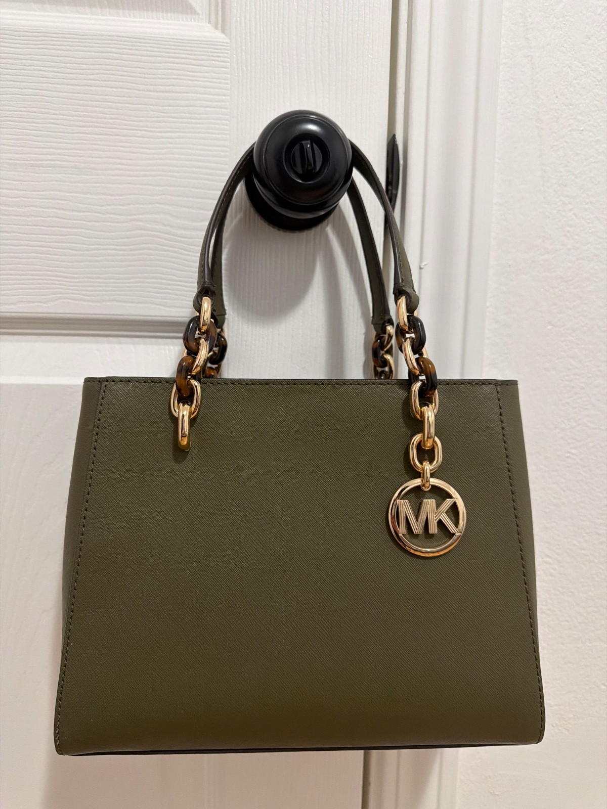 michael kors hand bang olive green medium