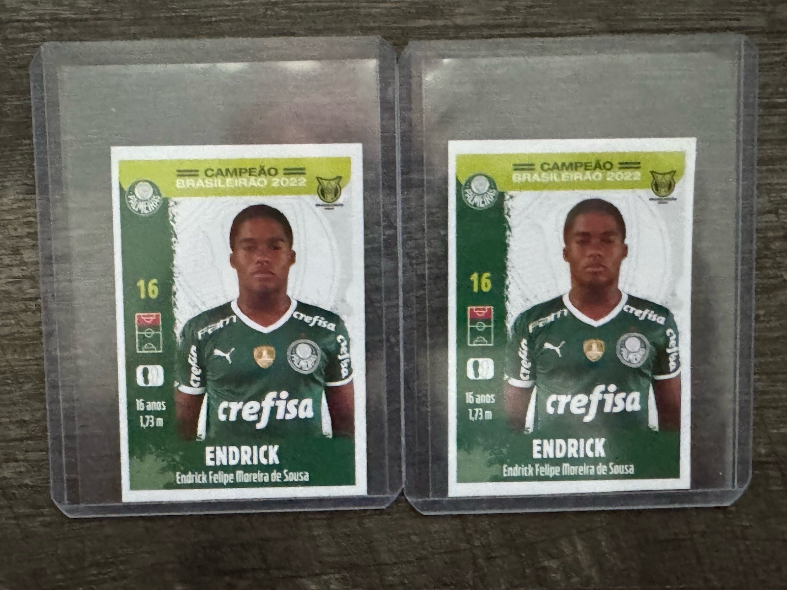 TWO Panini Brasileirao #24 Endrick Rookie Sticker Palmeiras Real Madrid RC 2022 TWO Panini Brasileirao #24 Endrick Rookie Sticker Palmeiras Real Madrid RC 2022