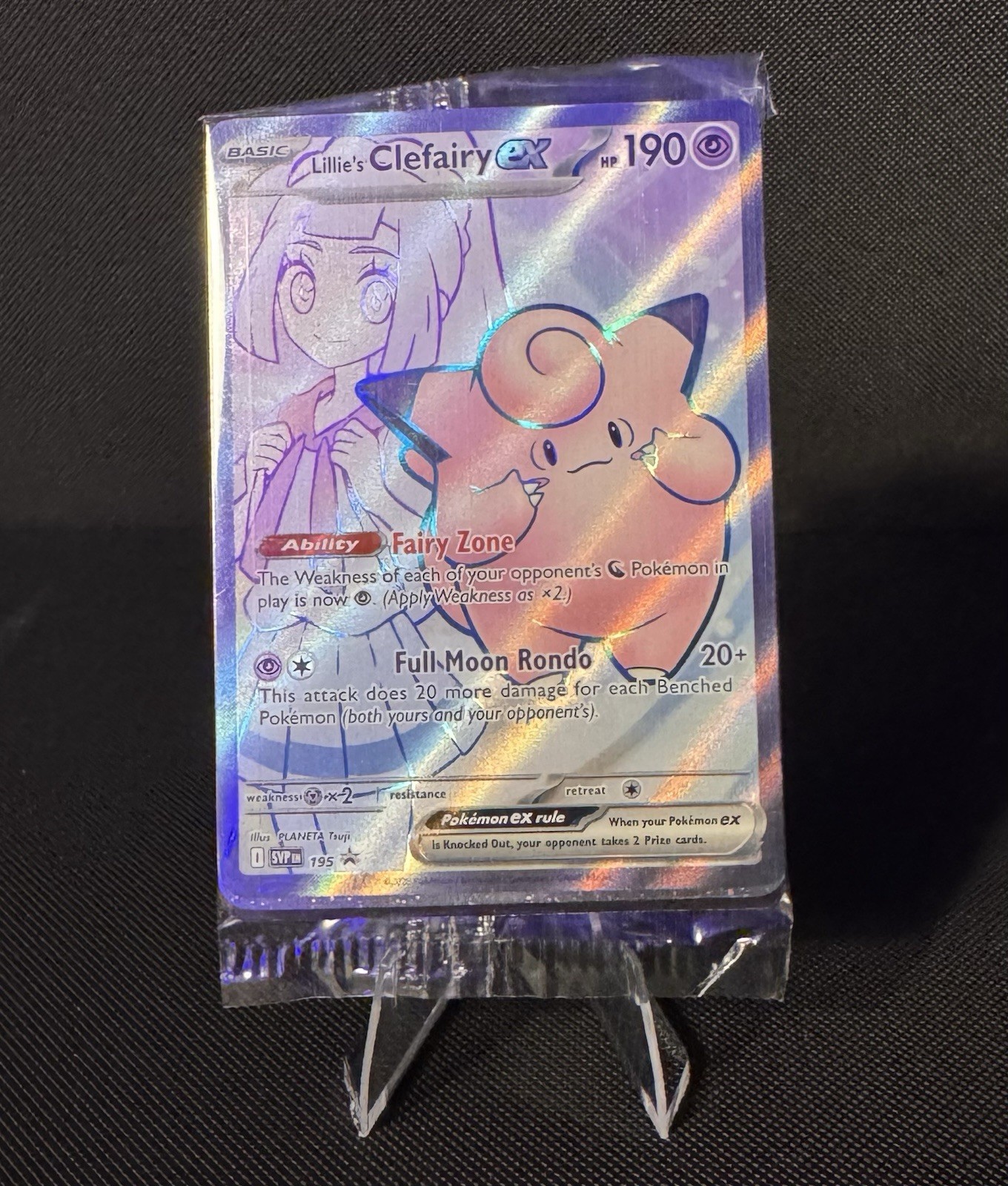 Sealed Lillie's Clefairy ex SVP Promo 195 + 3X Lillie's Pearl Pokemon TCG NM/M Sealed Lillie's Clefairy ex SVP Promo 195 + 3X Lillie's Pearl Pokemon TCG NM/M