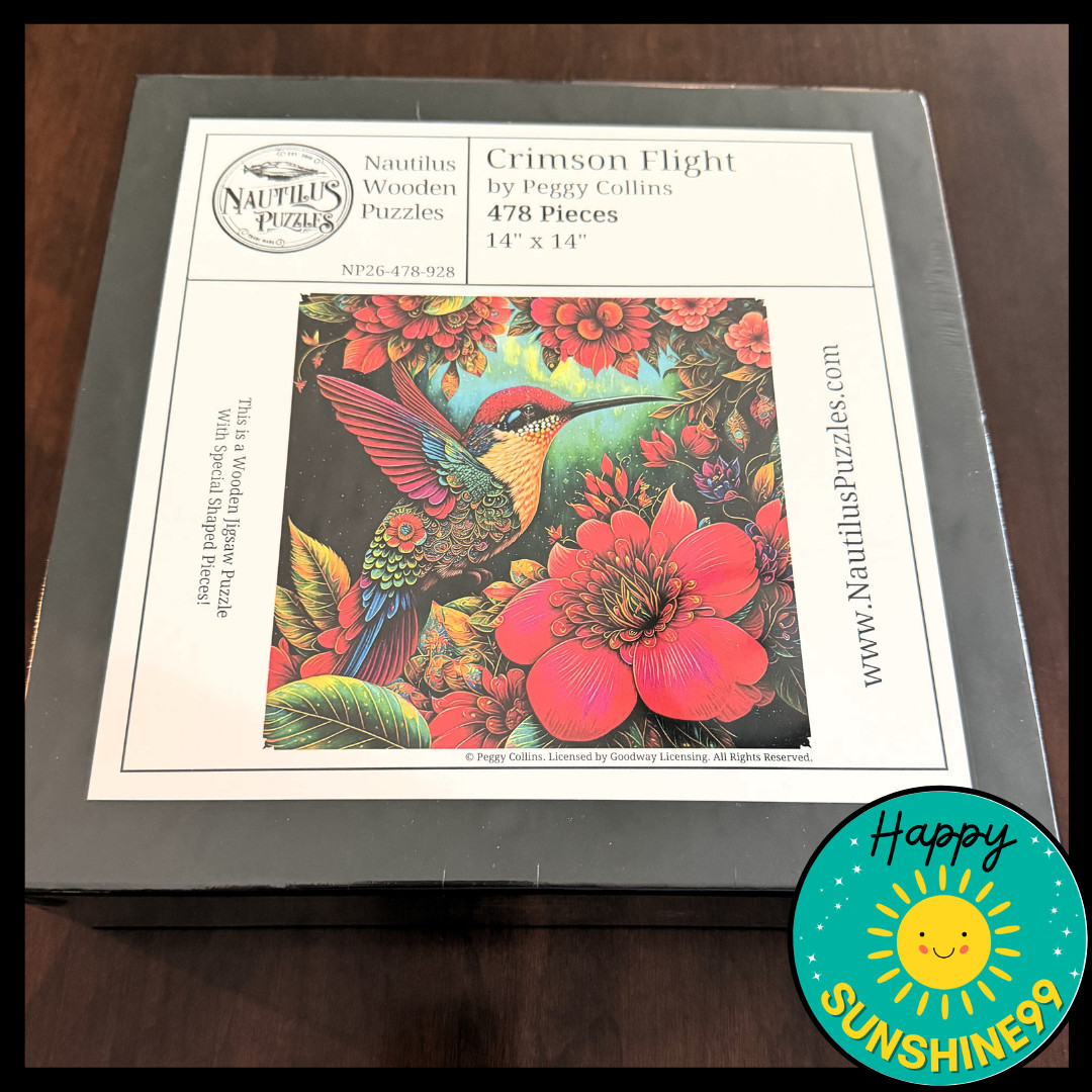 NAUTILUS WOODEN JIGSAW PUZZLE CRIMSON FLIGHT Hummingbird NP26-478-928 BRAND NEW
