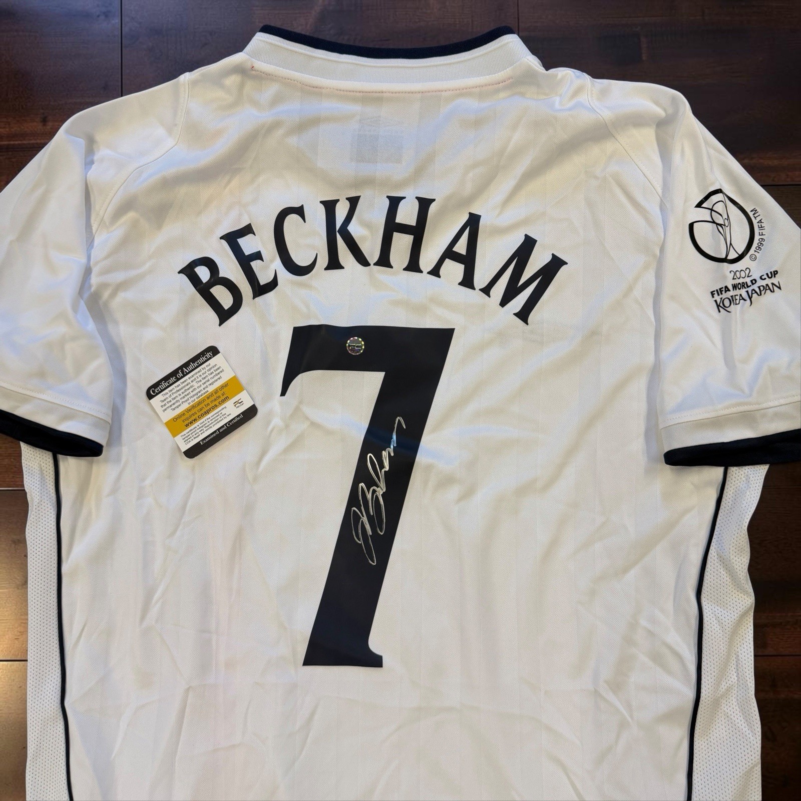 David Beckham Signed Jersey England Autographed #7 Soccer Shirt w/COA