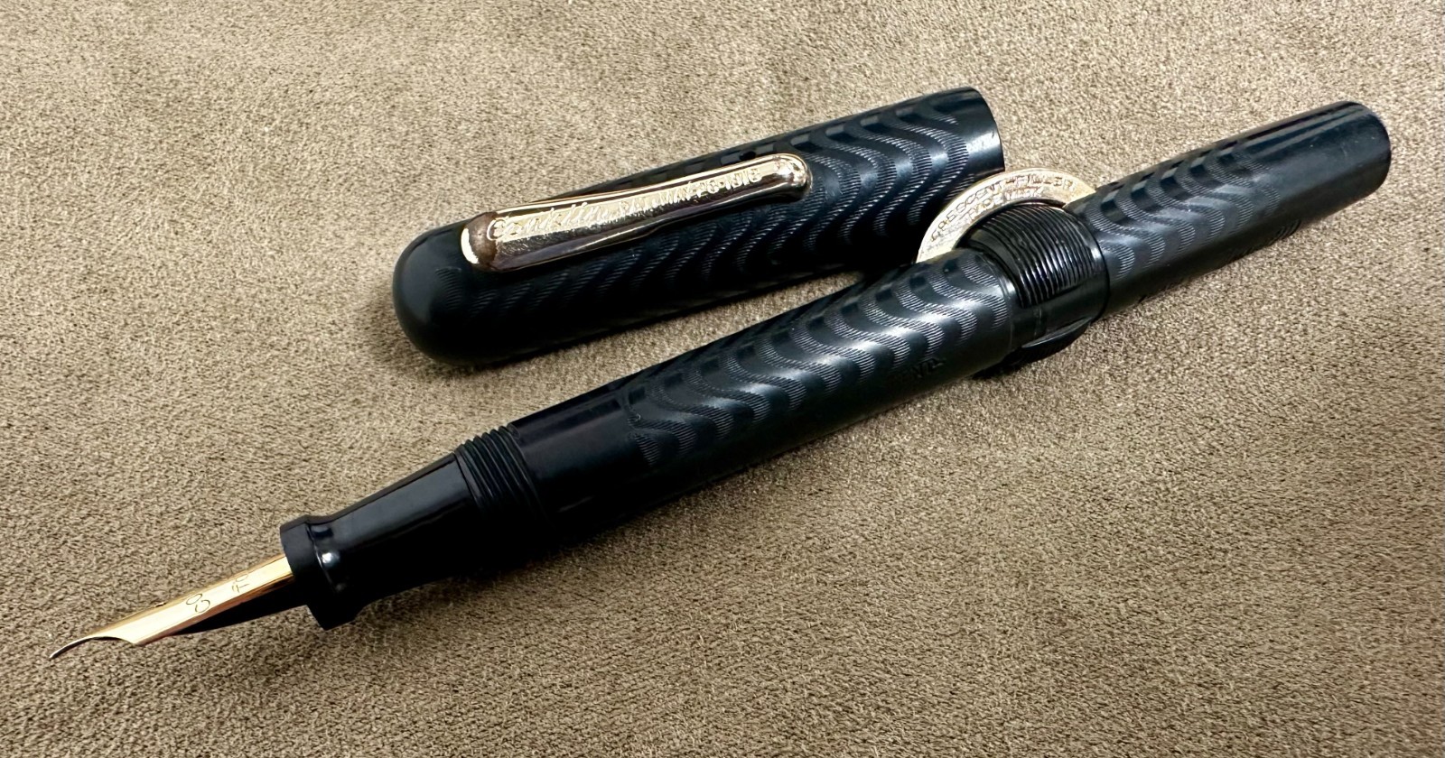Antique Conklin 20 Crescent Filler BCHR Fountain Pen w/ 14k Gold #2 Flex Nib