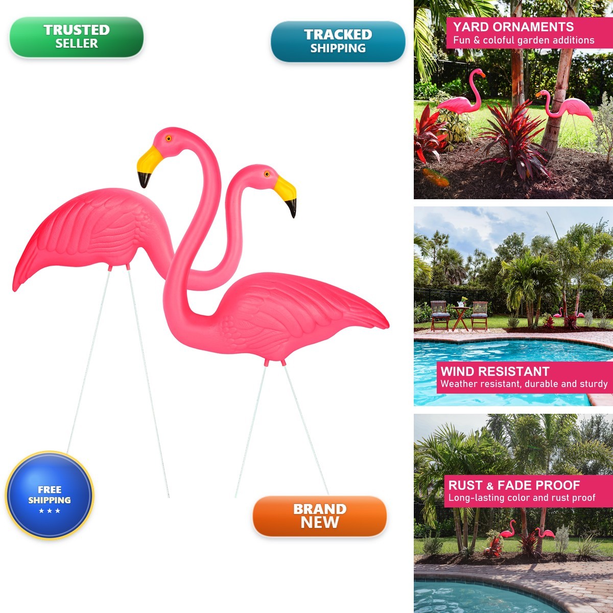 Galashield Pink Flamingos Yard Decorations Decor Ornaments Outdoor Lawn Garden Galashield Pink Flamingos Yard Decorations Decor Ornaments Outdoor Lawn Garden