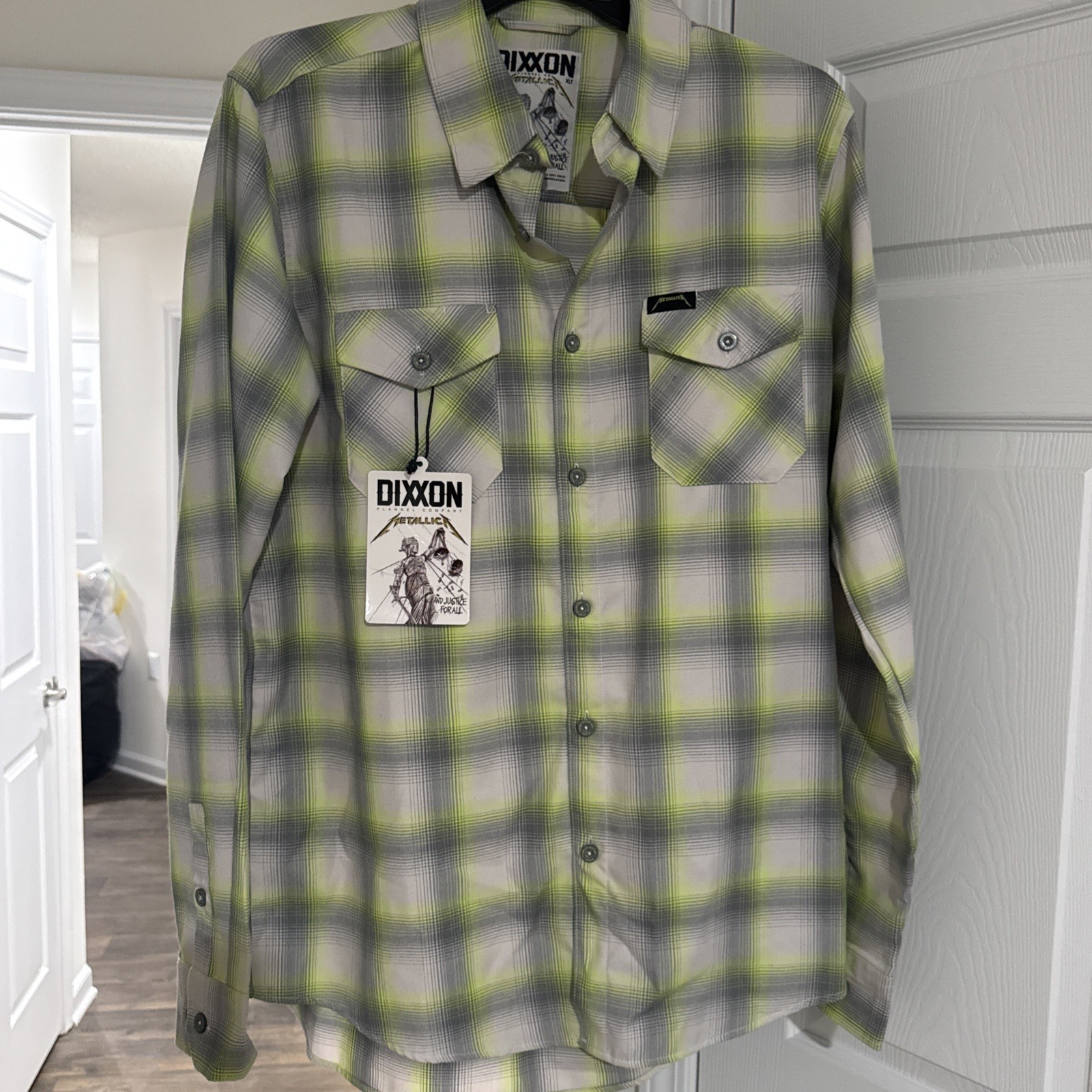 DIXXON Flannel x Metallica And Justice For All Men’s XLT Plaid Band Shirt