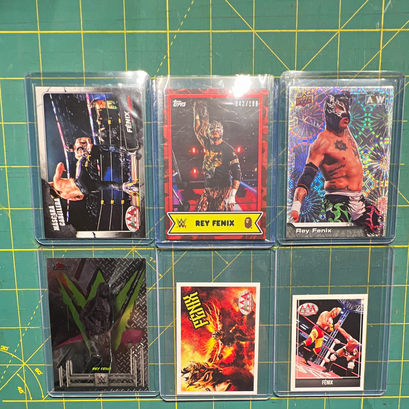 Rey Fenix 34 Card AEW WWE Lot BAPE Red /199 Pyro Gold Die Cuts 2016 AAA