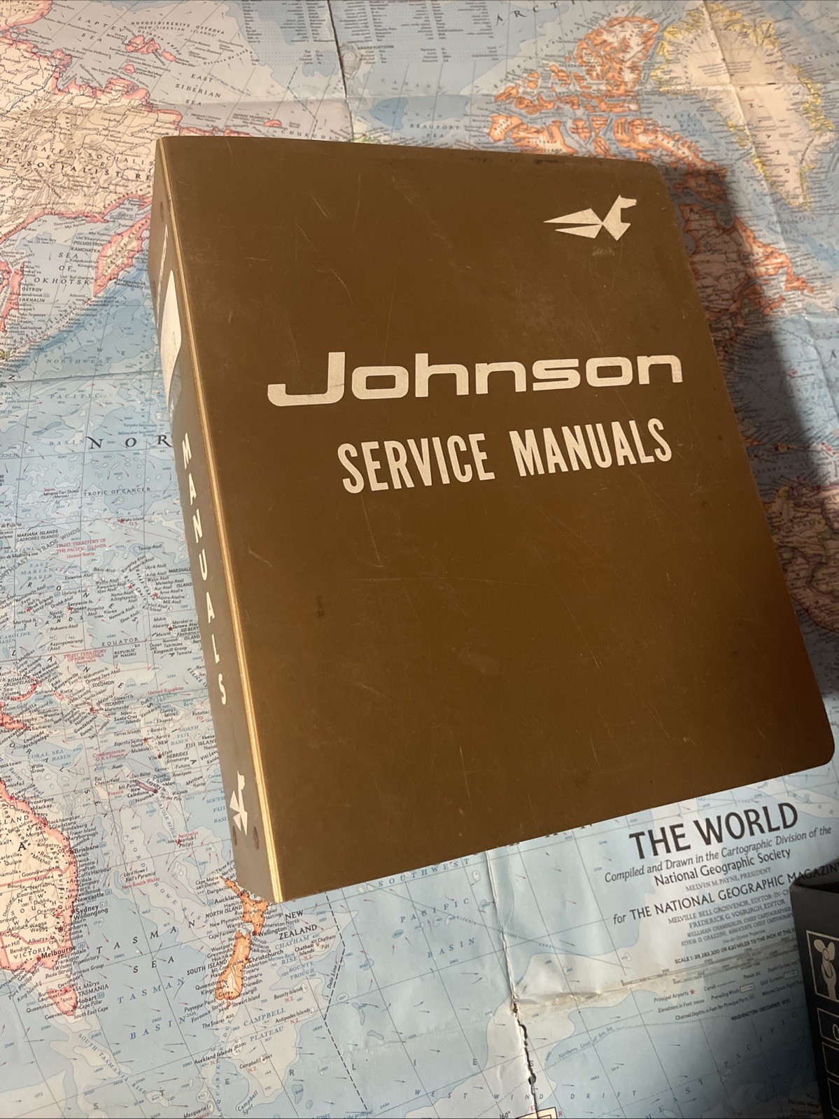 Vintage 1974 Johnson Service Manual 3 Stud Folder W/ Service Manuals