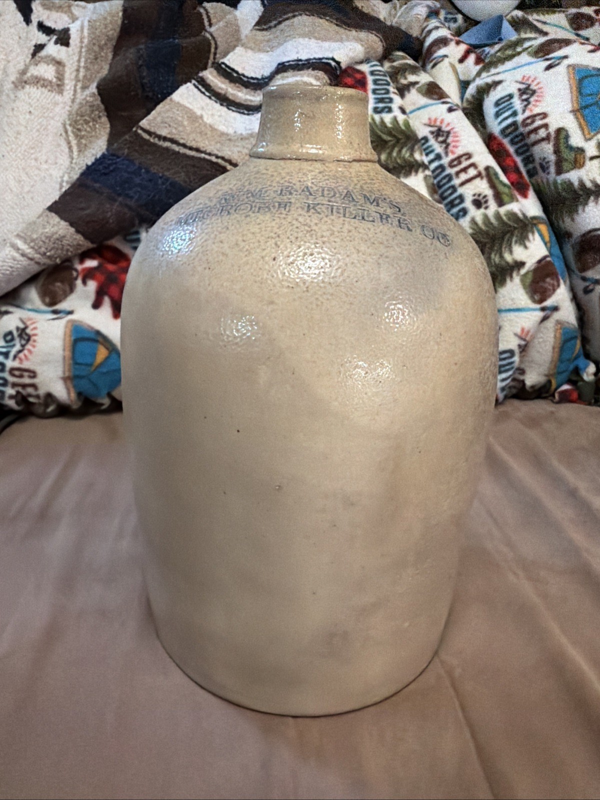 Advertising Antique Stoneware Jug Radams Microbe Killer Privative 1800s