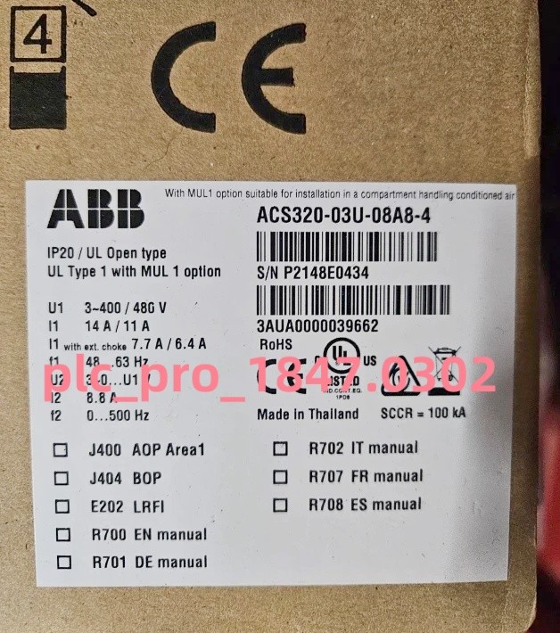 ACS320-03U-08A8-4 1PCS Brand New ABB ACS320-03U-08A8-4 Frequency Converter