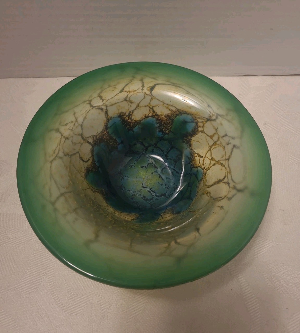 Vintage Karl Wiedmann WMF Modernist Ikora Deco Art Glass Bowl 6 1/2\