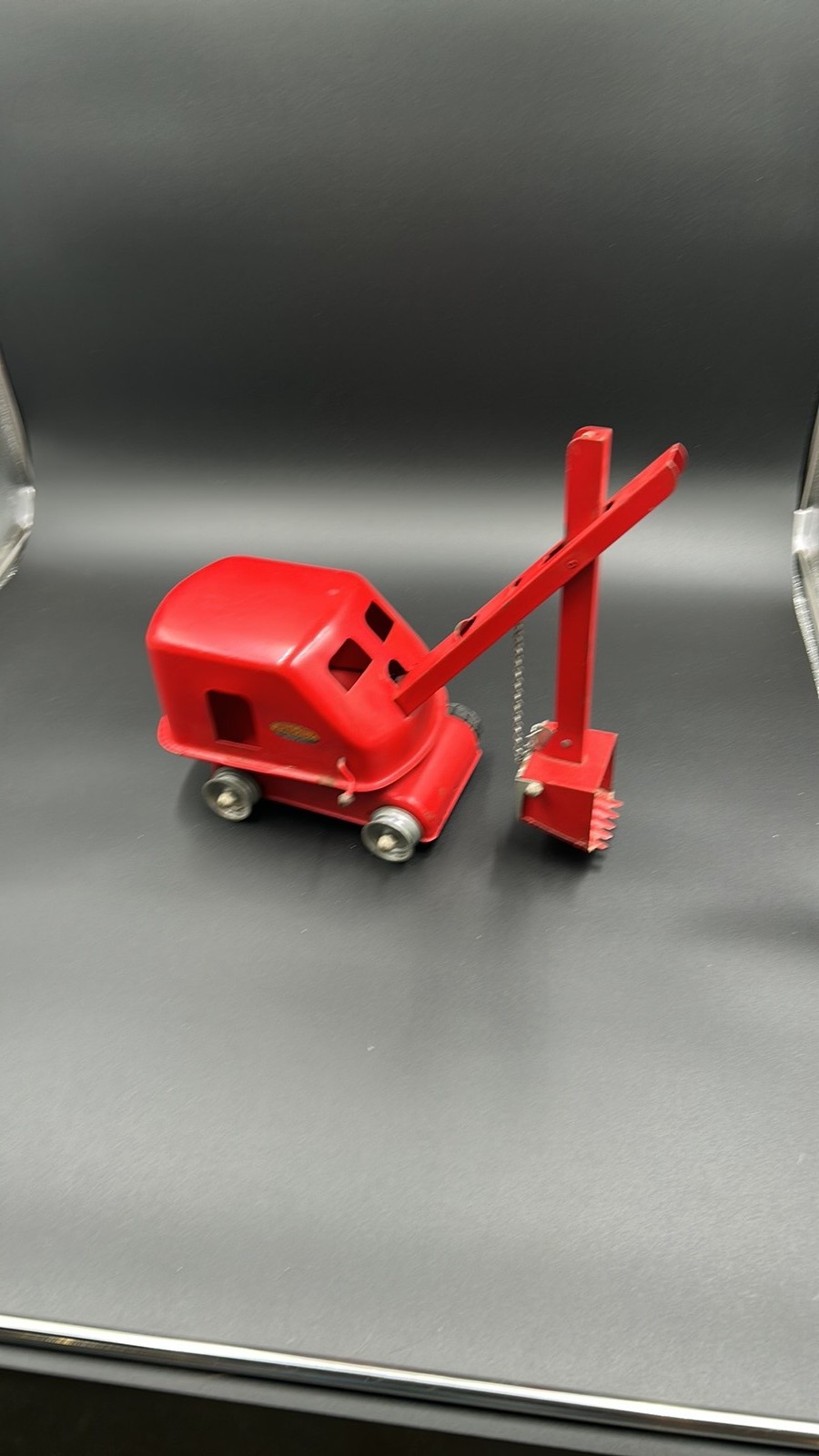 Vintage 1950s Tonka Toys Mound Metalcraft Red Steam Shovel Excavator