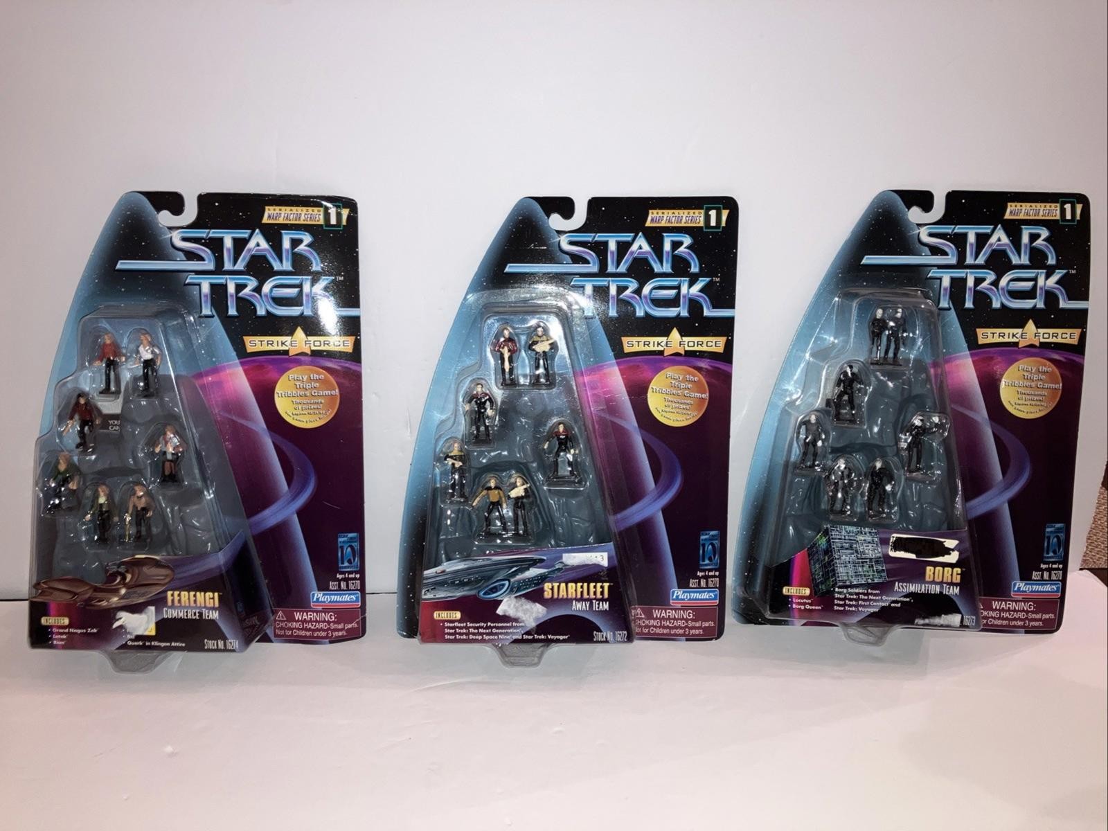 VINTAGE 1997 Ferrngi Borg Starfleet Star Trek Strike Force Team Mini Figures NEW VINTAGE 1997 Ferrngi Borg Starfleet Star Trek Strike Force Team Mini Figures NEW
