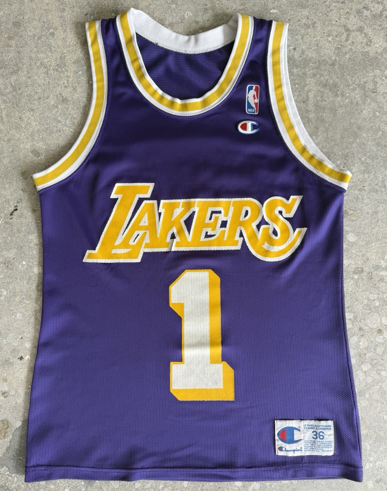 VINTAGE ANTHONY PEELER JERSEY LOS ANGELES LAKERS CHAMPION 1992 LEBRON DONCIC