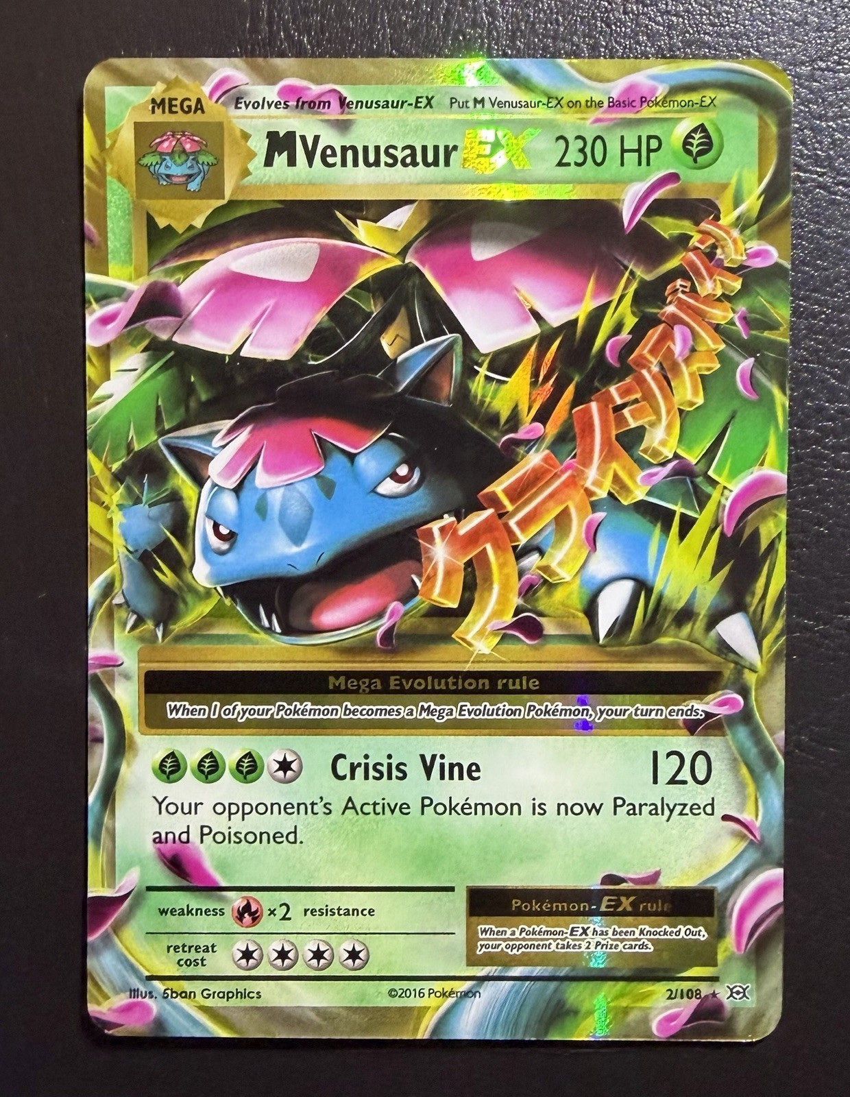 Pokémon TCG M Venusaur EX 2/108 Evolutions Holo Ultra Rare Pokémon TCG M Venusaur EX 2/108 Evolutions Holo Ultra Rare
