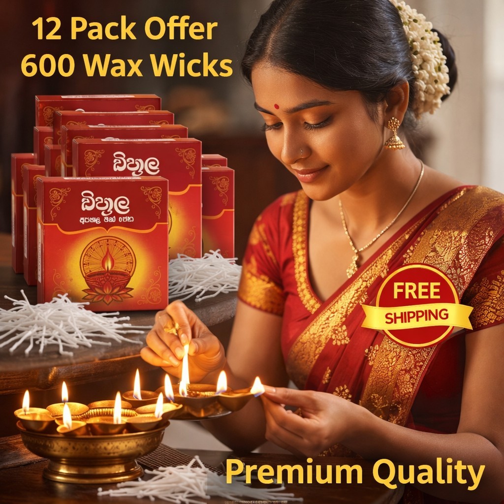 Oil Lamp Cotton Wicks Pahan Thira Pooja High Quality Candle Wicks 12 Pack