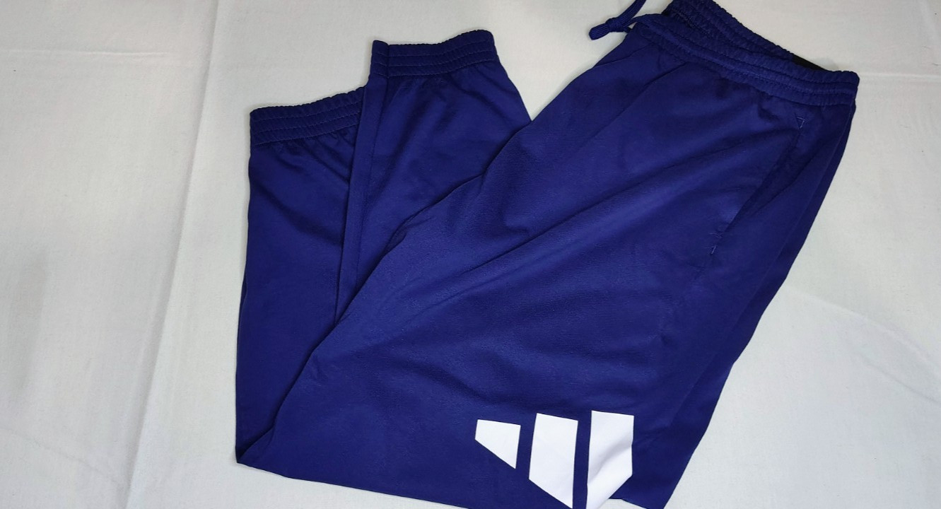 NWT adidas Mens 2XL Track Pants Royal Blue Big Logo Tapered Joggers Sweatpants 