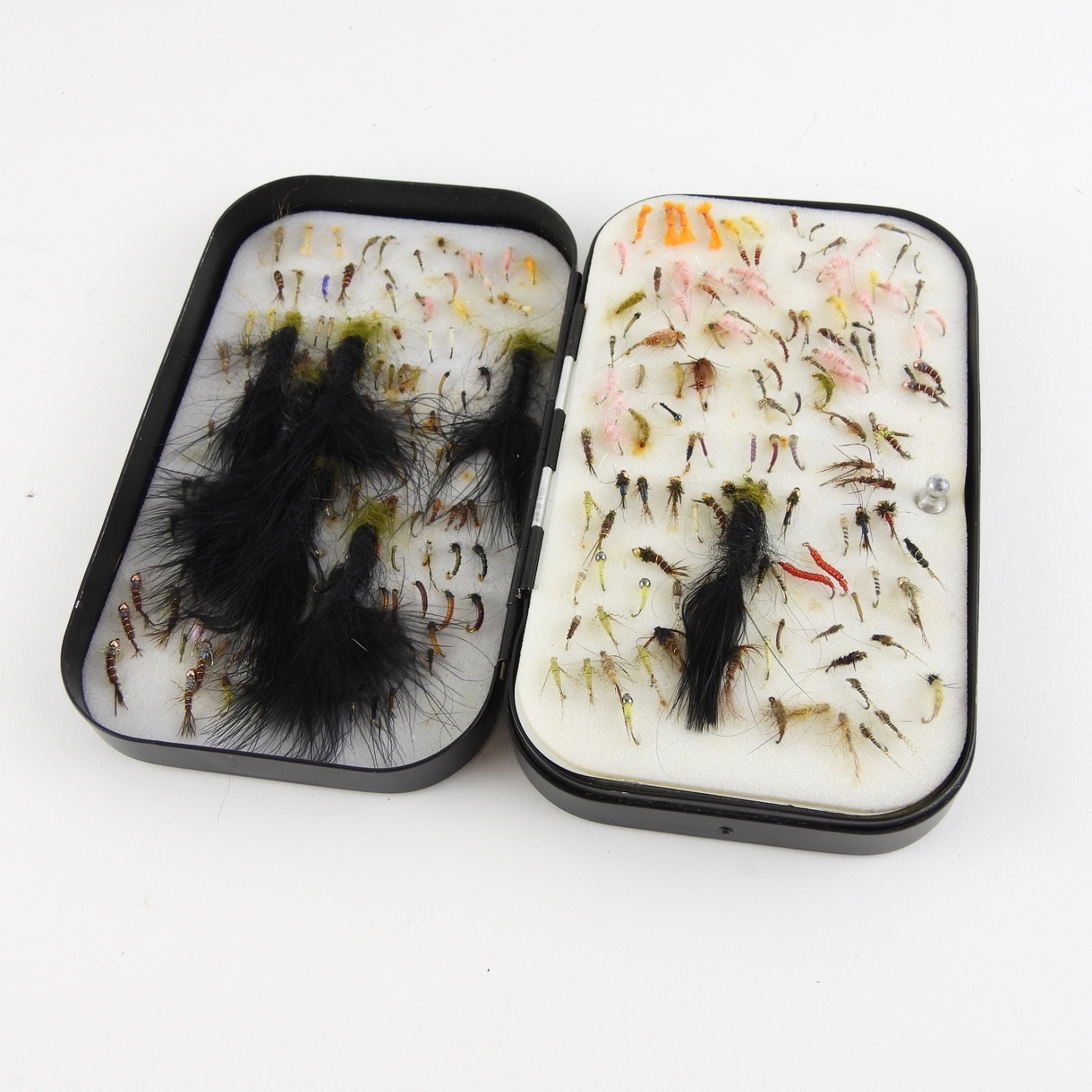 Richard Wheatley Fly Box. Black. Foam Swing Leaf. See Description. Richard Wheatley Fly Box. Black. Foam Swing Leaf. See Description.