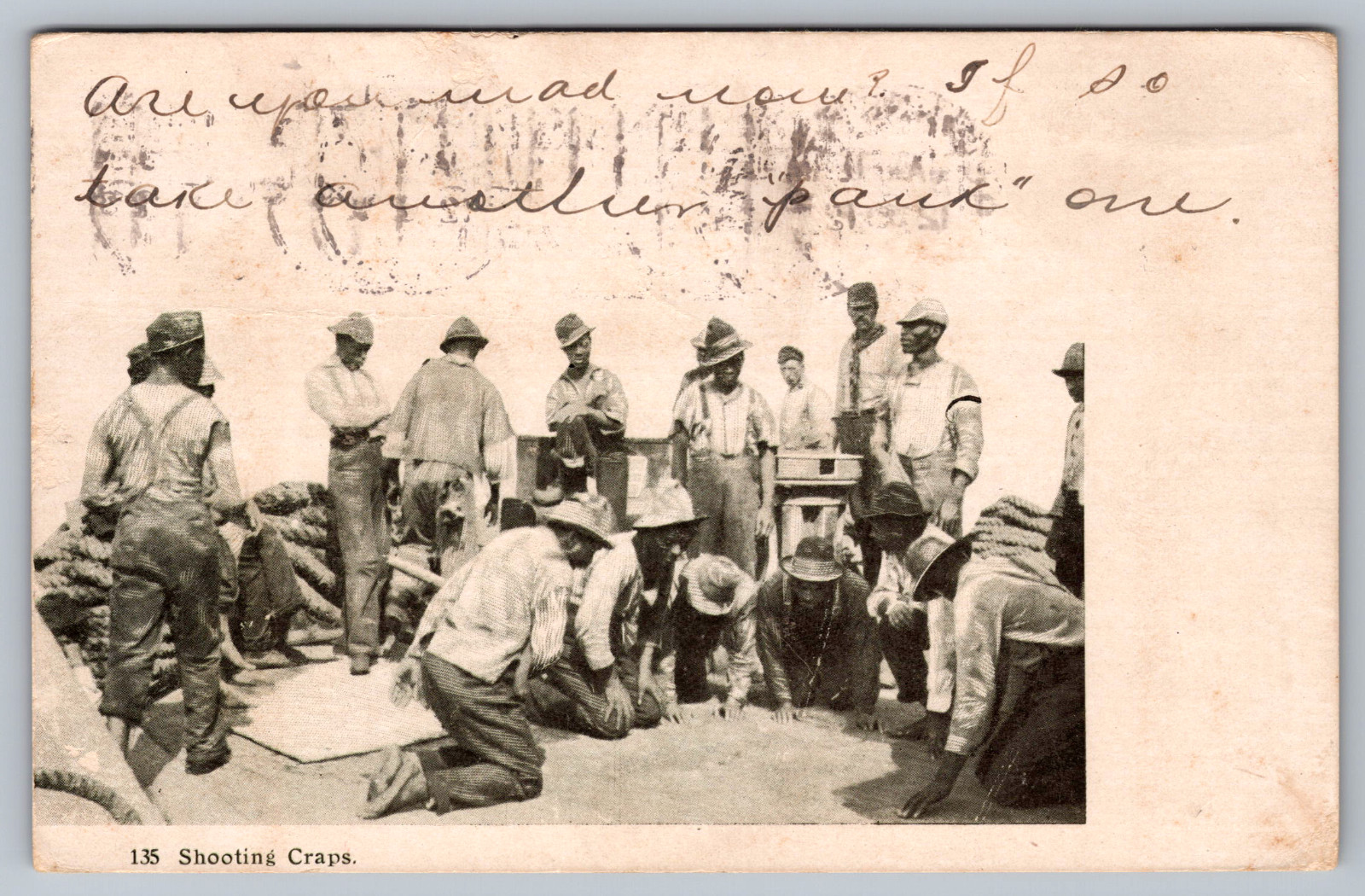Postcard Shooting Craps McKinney Texas C1900s Postcard Shooting Craps McKinney Texas C1900s
