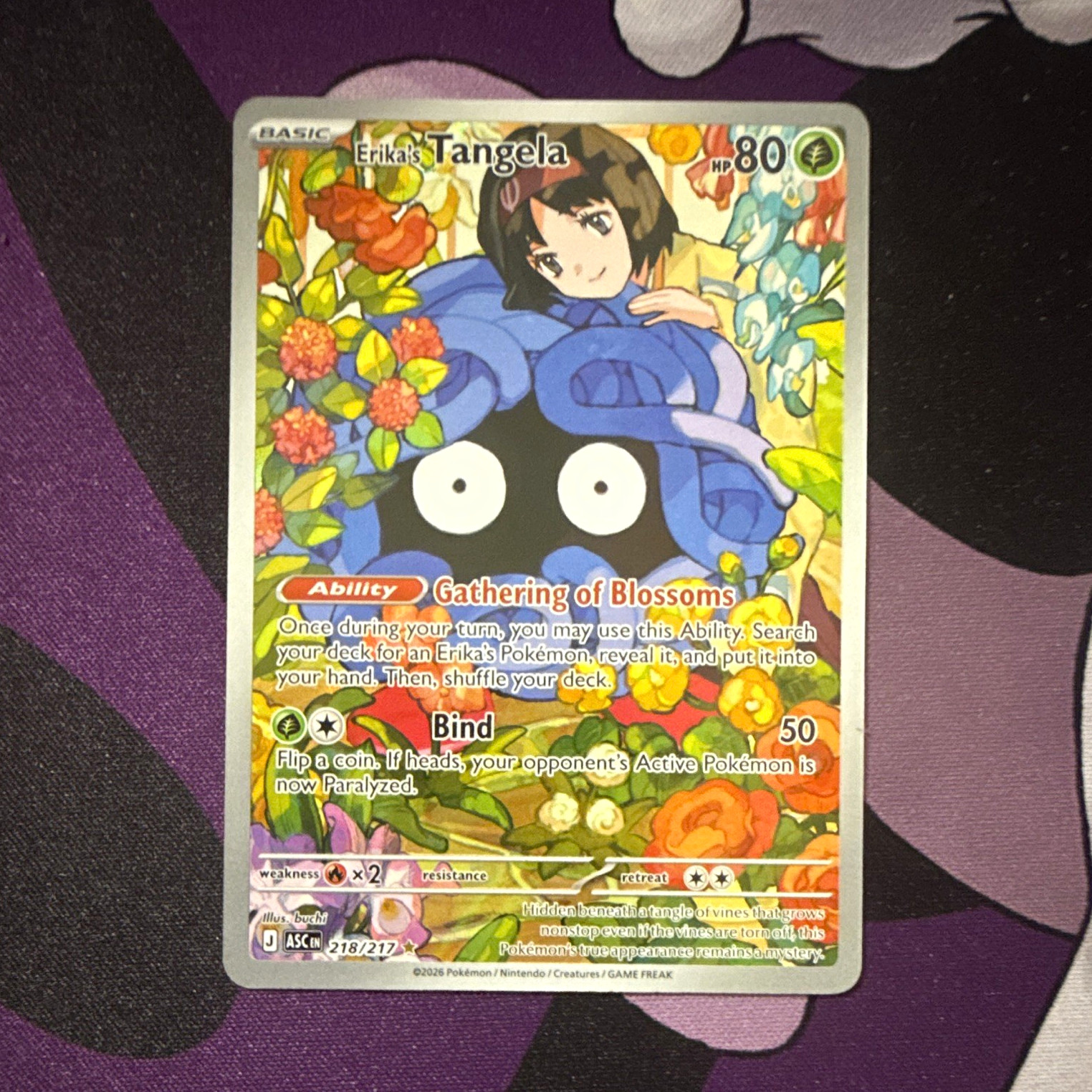 Erika\'s Tangela 218/217 Scarlet & Violet 151 Secret Rare Holo ENG Erika\'s Tangela 218/217 Scarlet & Violet 151 Secret Rare Holo ENG