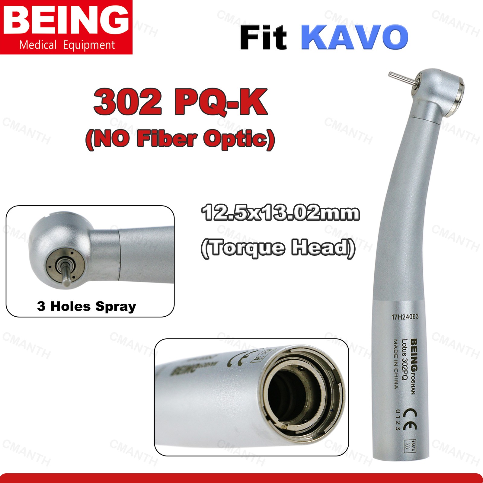 US BEING Dental Fiber Optic Handpiece 4/6 Hole Coupler Turbine Rotor For KAVO