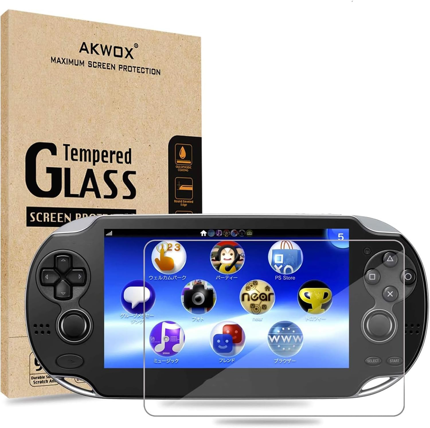 AKWOX Screen Protector Compatible with PS Vita 1000 (Pack of 2), Premium HD AKWOX Screen Protector Compatible with PS Vita 1000 (Pack of 2), Premium HD