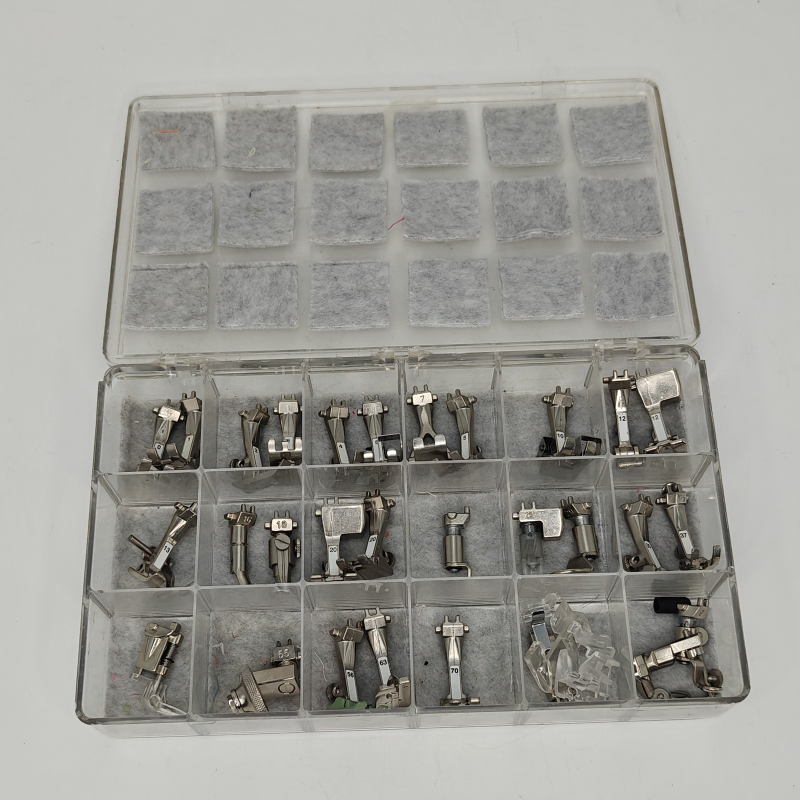 Lot Bernina Old Style Presser Feet Set Vintage Sewing Machine 28 Pieces W/ Case