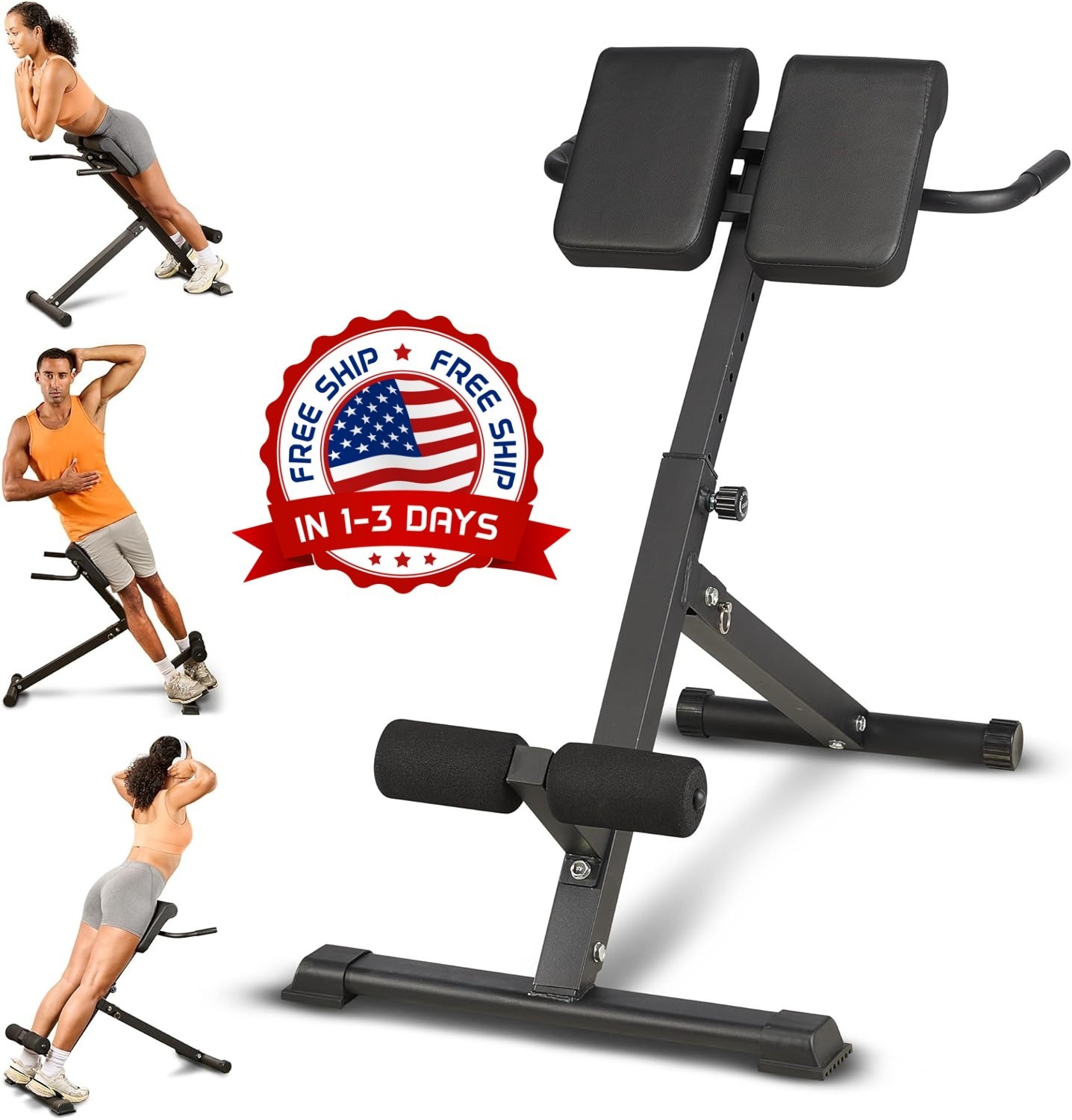 Banco romano ajustable – Banco de hiperextensión para entrenamiento de fuerza Banco romano ajustable – Banco de hiperextensión para entrenamiento de fuerza