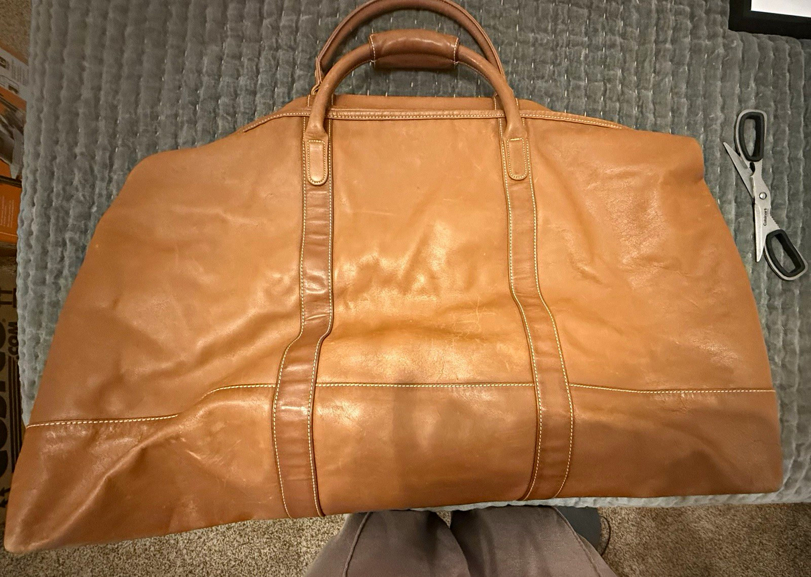 VTG Coach British Tan Leather Duffel Weekender Bag 237-0018 Carry On Large VTG Coach British Tan Leather Duffel Weekender Bag 237-0018 Carry On Large
