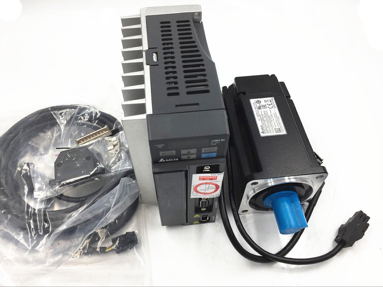 Delta 750W AC Servo Motor Driver 2.39NM+3M Cable Kit ECMA-C20807RS+ASD-B2-0721-B