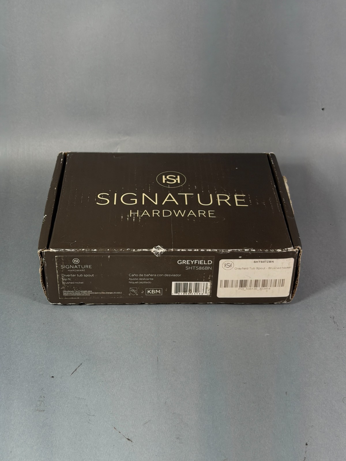 SIGNATURE HARDWARE Greyfield Integrated Diverter Tub Spout Brushed Nickel
