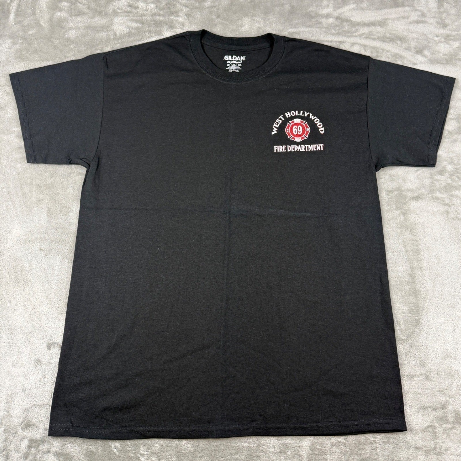 Collectible Gildan Mens West Hollywood Fire Department Graphic T-Shirt Black L