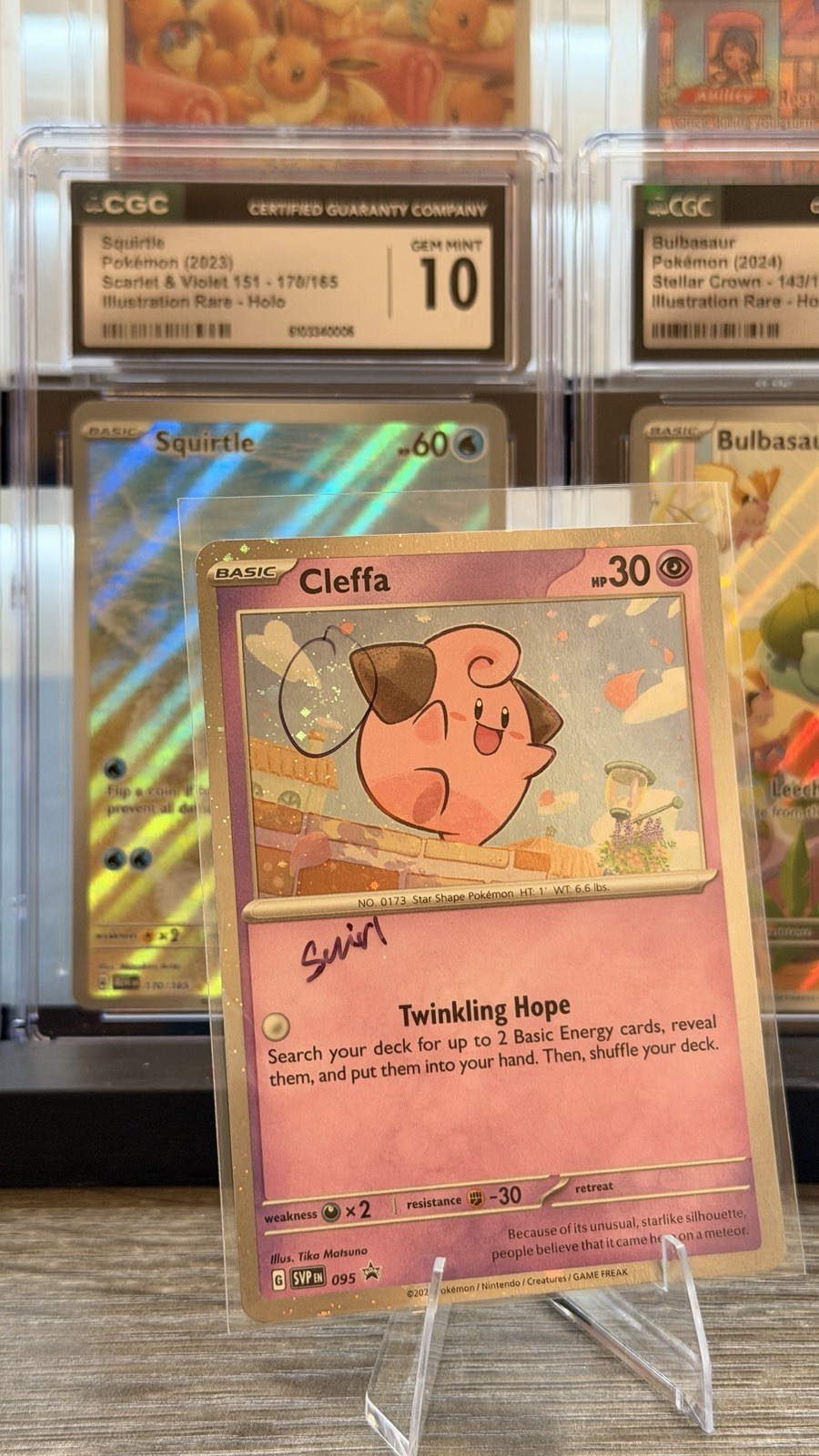 Cleffa SVP095 SWIRL 🌀L Promo Pokemon Black Star Cosmos Holo NM Cleffa SVP095 SWIRL 🌀L Promo Pokemon Black Star Cosmos Holo NM