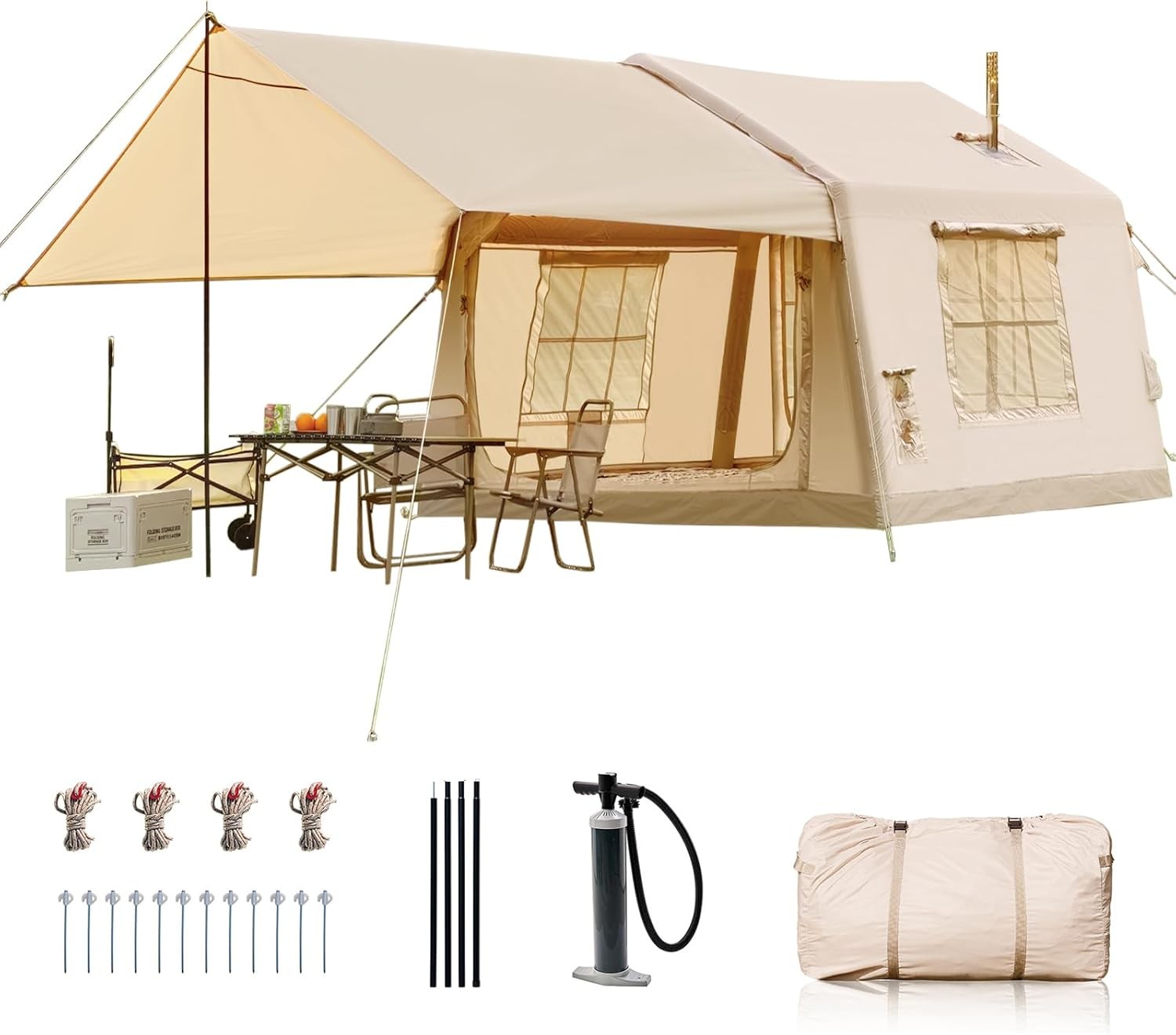 NAIZEA Inflatable Tents for Camping 2 to 12 Person Blow Up Air Tent  with Awning