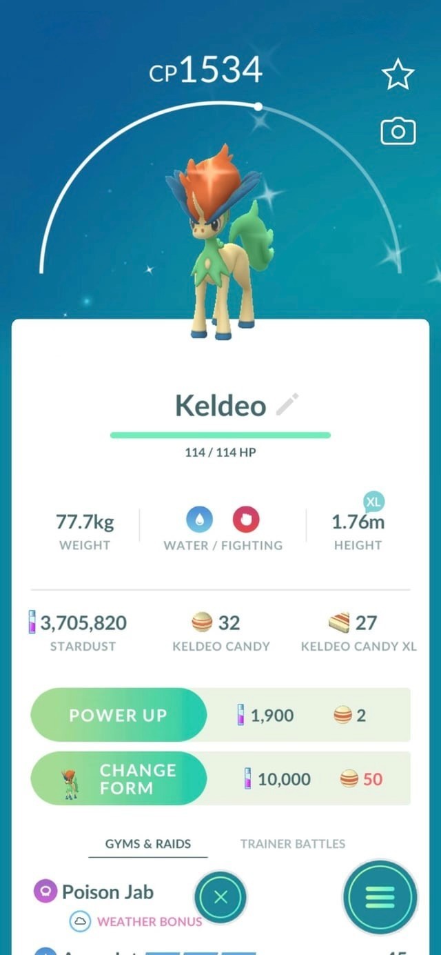 Rare SHINY KELDEO Pokémon - 100% Authentic - Custom OT - Go to Home