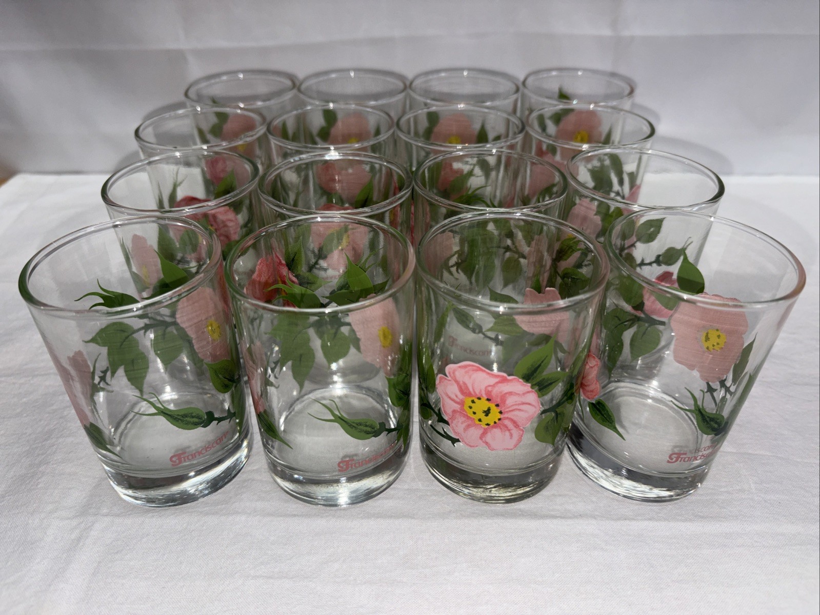 Vintage Franciscan Desert Rose Juice Glasses Set of 4