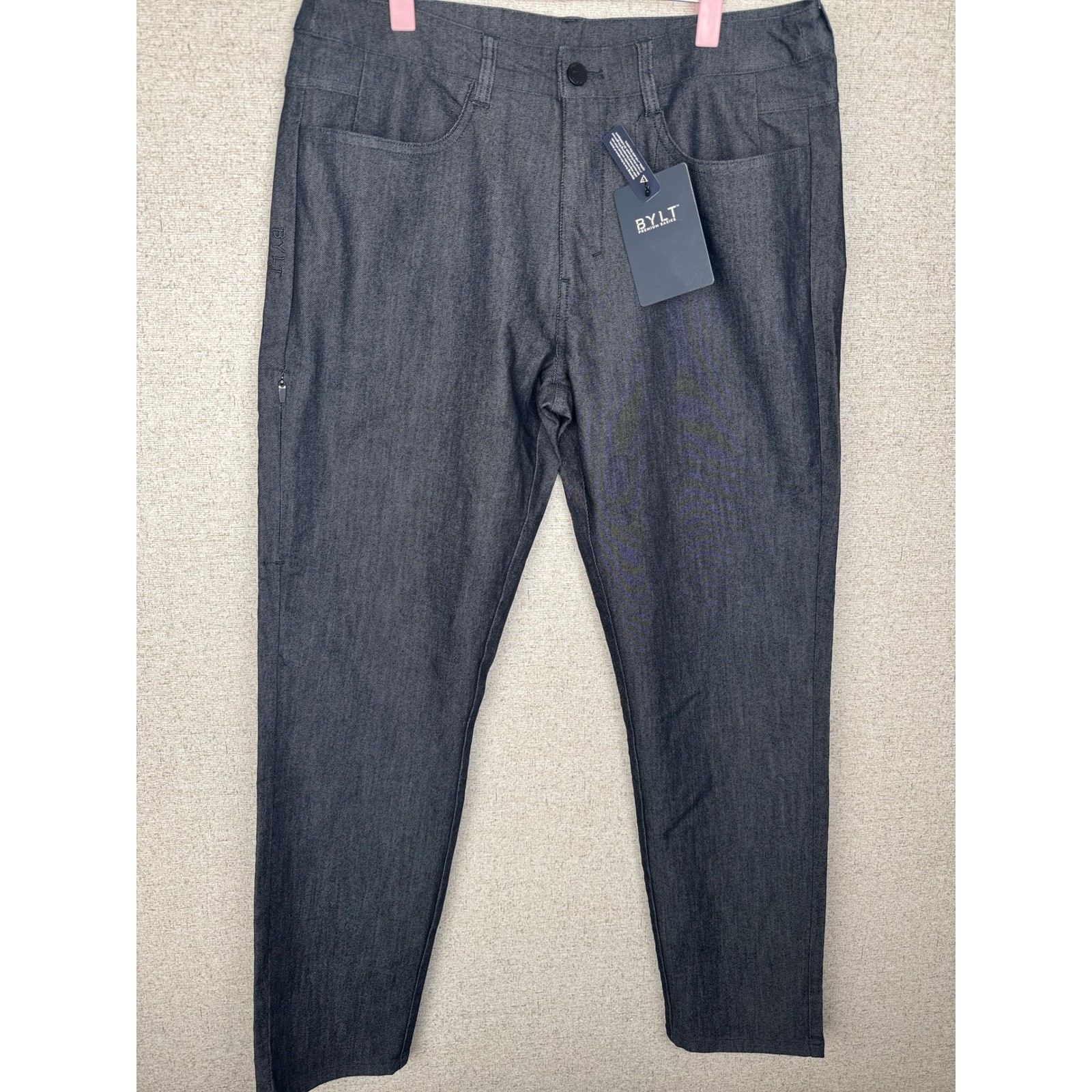BYLT Premium Basics Tech Denim Everyday Pant 2.0 Mens 34x30 Indigo NWT Stretch