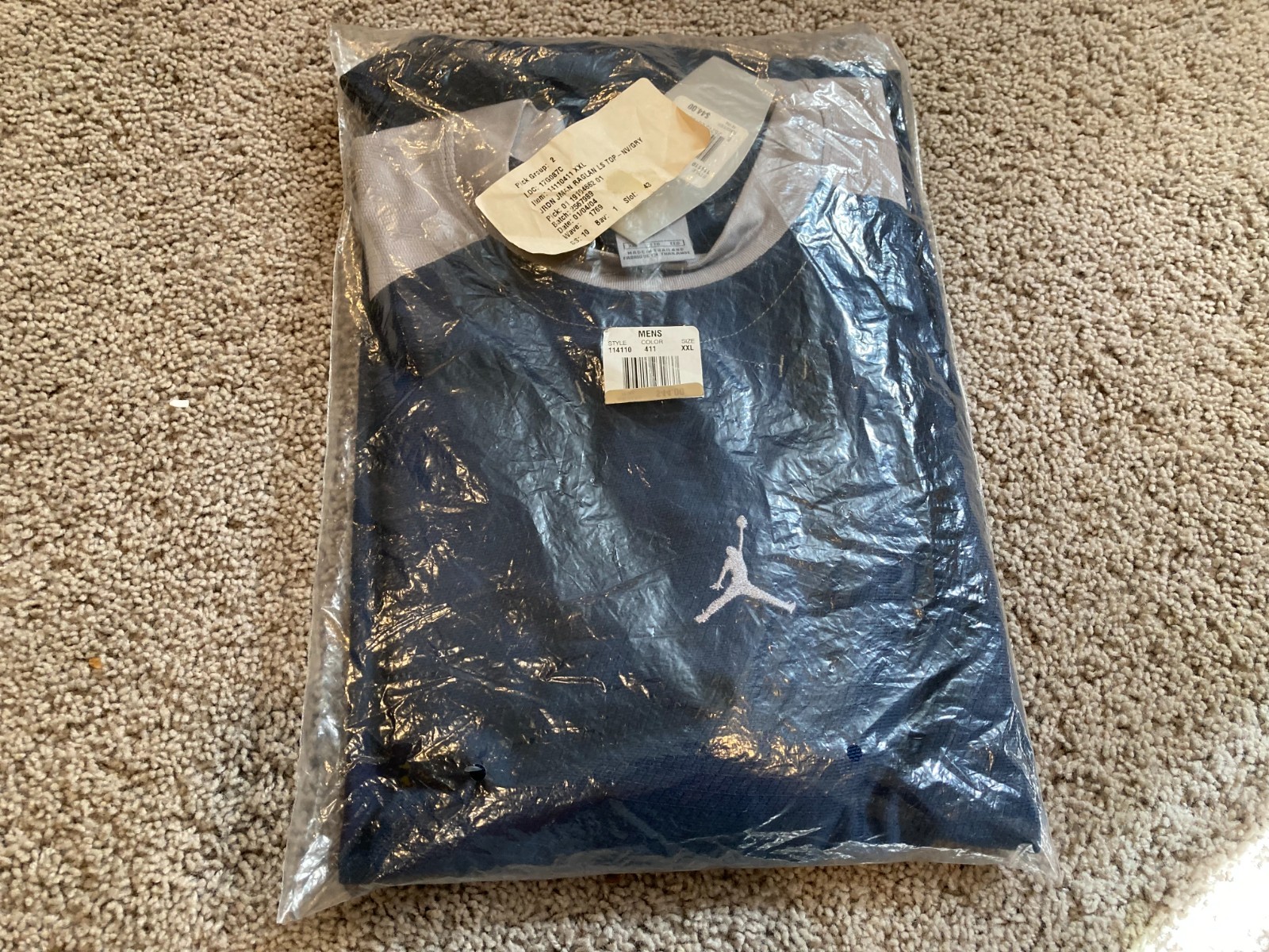 Vintage 2004 Nike Air Jordan JMAN Raglan Shirt Mens XXL NWT Sealed 114110-411