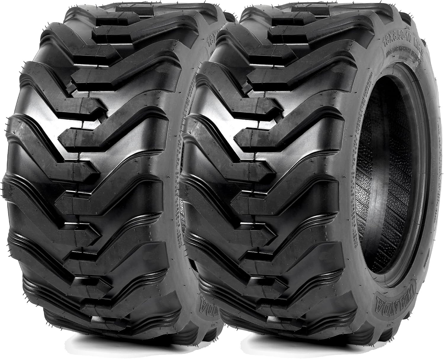 (2-Pack) 18X8.50-10 Garden Tractor Tubeless Tire, Heavy Duty 4-Ply Farm & Lawn T