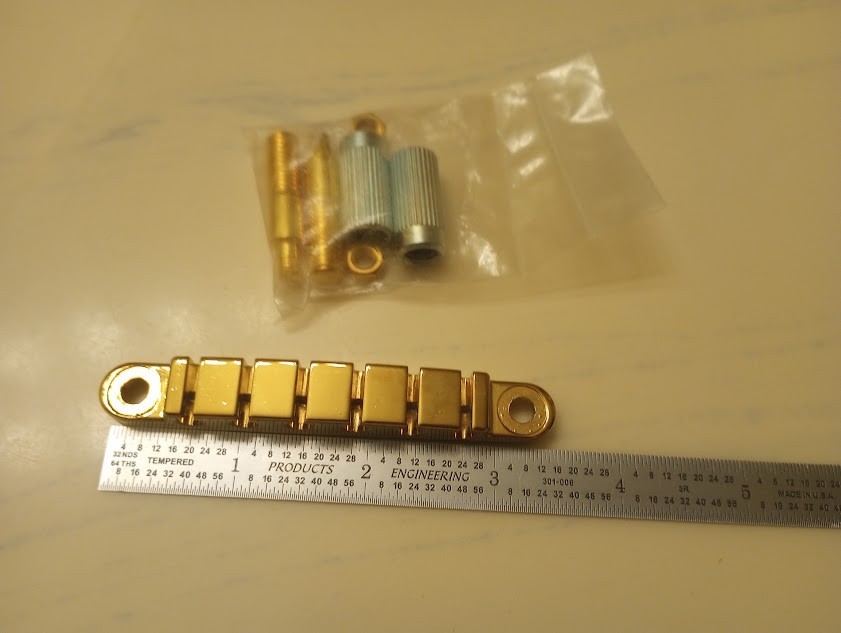 Vtg 1978 IBANEZ CN200 Gold GIBRALTAR TAILPIECE w/ STUDS MIJ Japan Very Clean