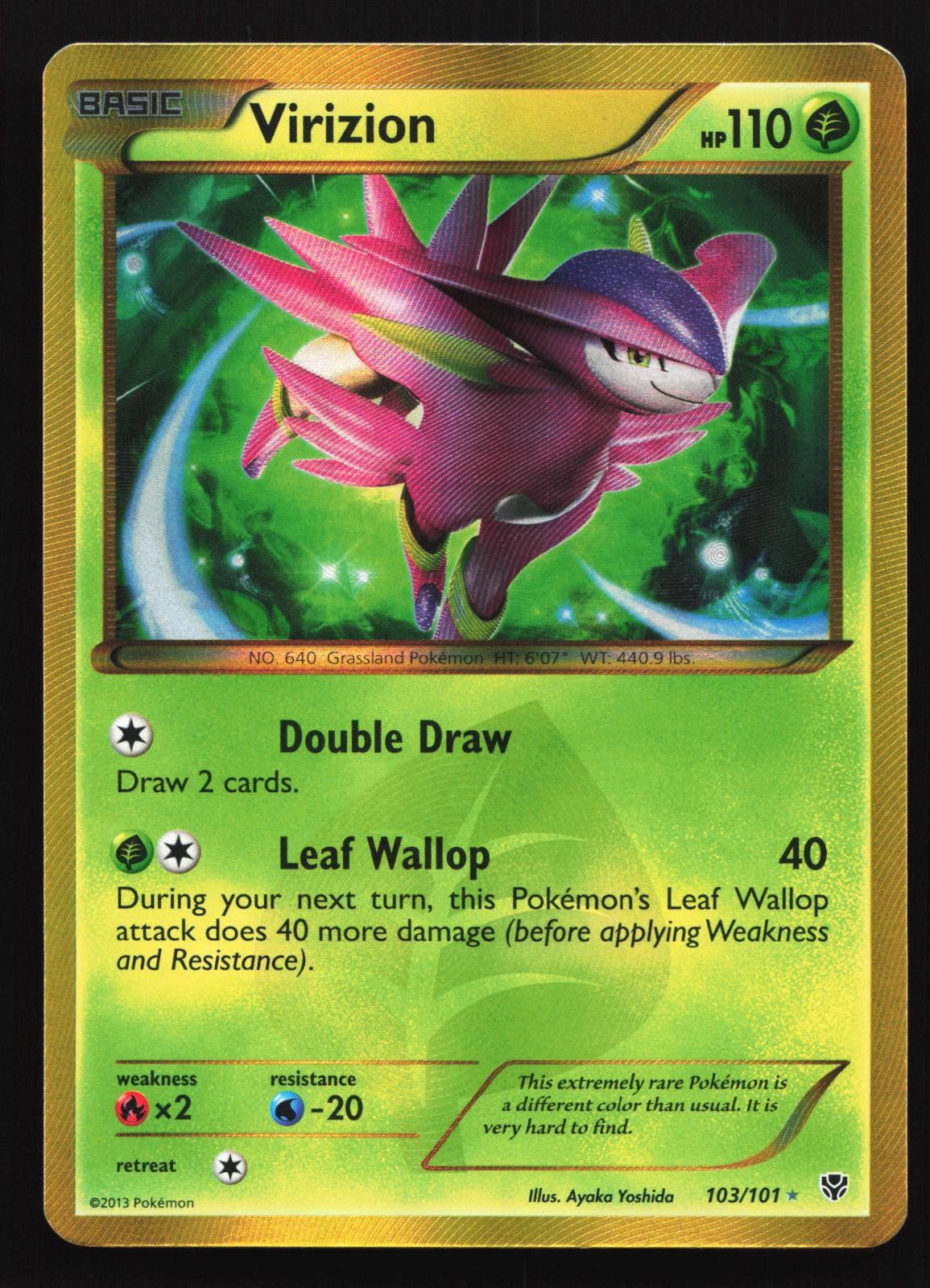 Virizion 103/101 Plasma Blast Secret Rare Holo Pokemon Card