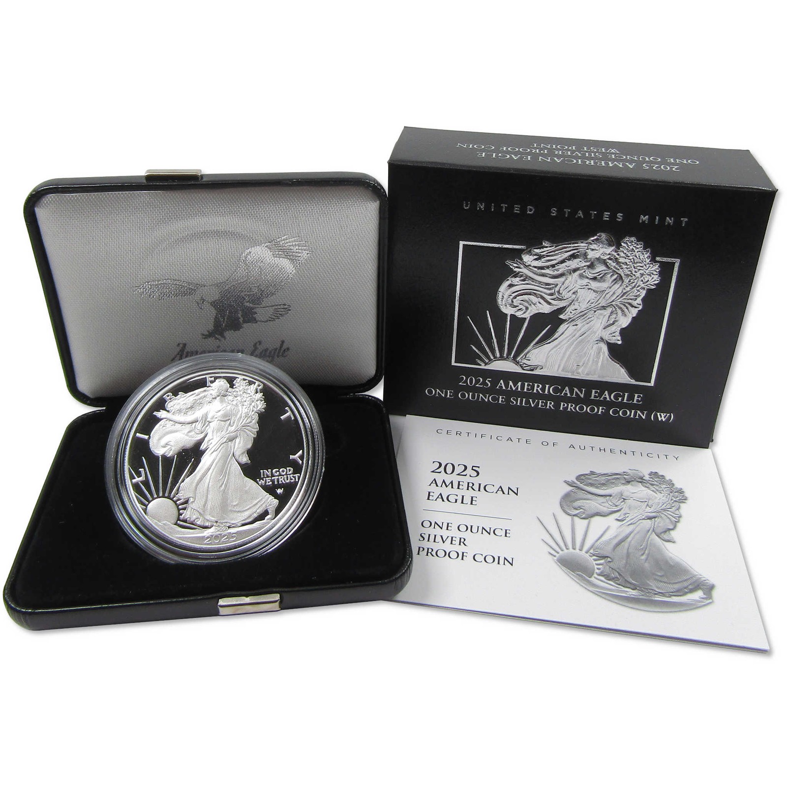 2025 W American Silver Eagle Proof $1 Coin Collectible OGP COA