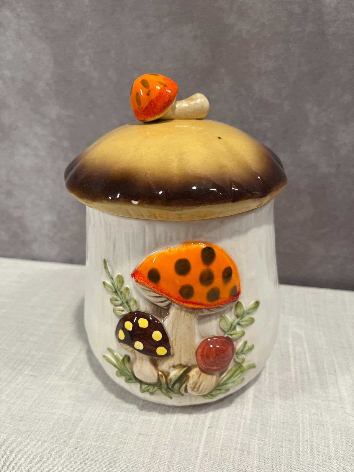 vintage Sears Roebuck & Co. Merry Mushroom canister Large