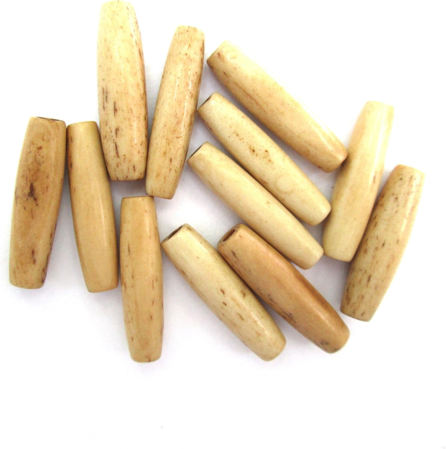 Genuine Hairpipe Bone; Teastained/Antiqued; Size 1 Inch, 25 Pcs Hair Pipe Choker