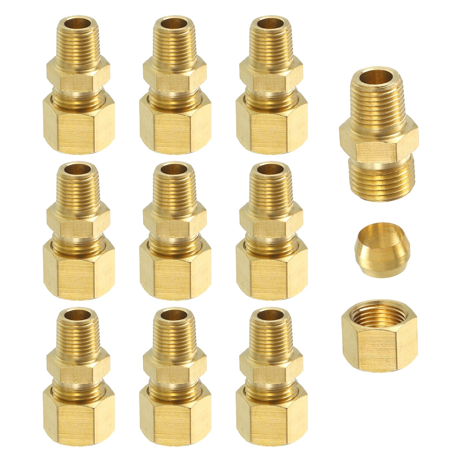 10 x Brass Pipe Fitting 5/16\