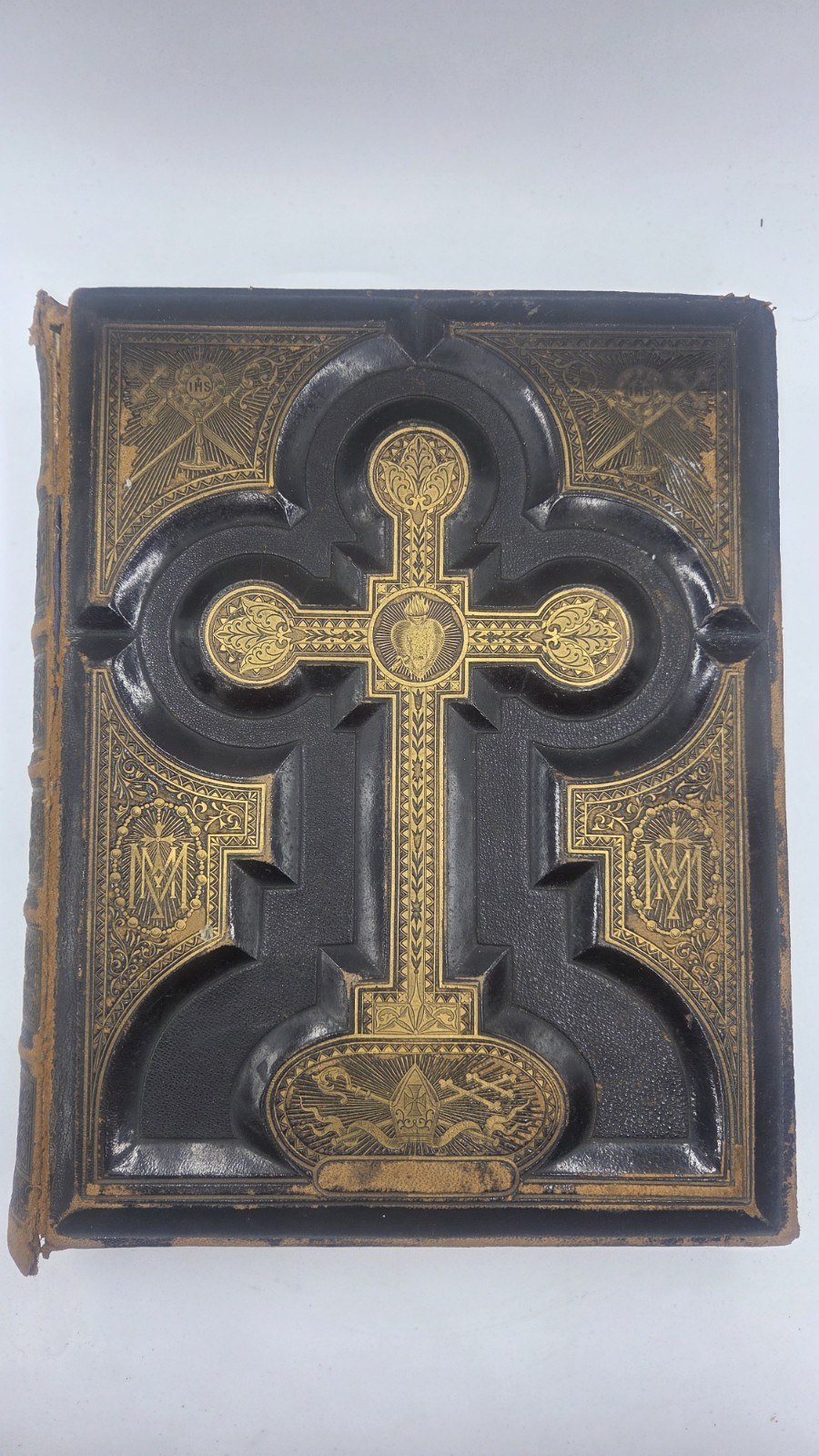 Antique c1875 Holy Catholic Bible Douay Rheims John E Potter Family Records
